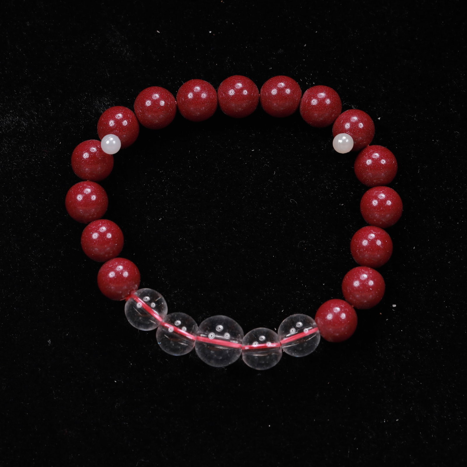 An Exquisite Cinnabar Bracelets: An Exquisite Cinnabar Bracelets, Size:3.3in*21, Weight:18g 朱砂手串