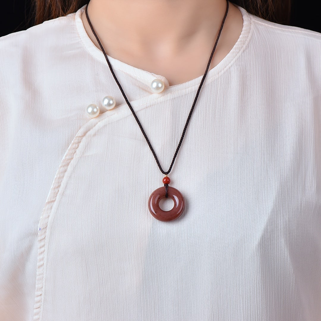 An Exquisite Red Jade Pendant: An Exquisite Red Jade Pendant,Size:1.2inx1.2in 红玉挂件