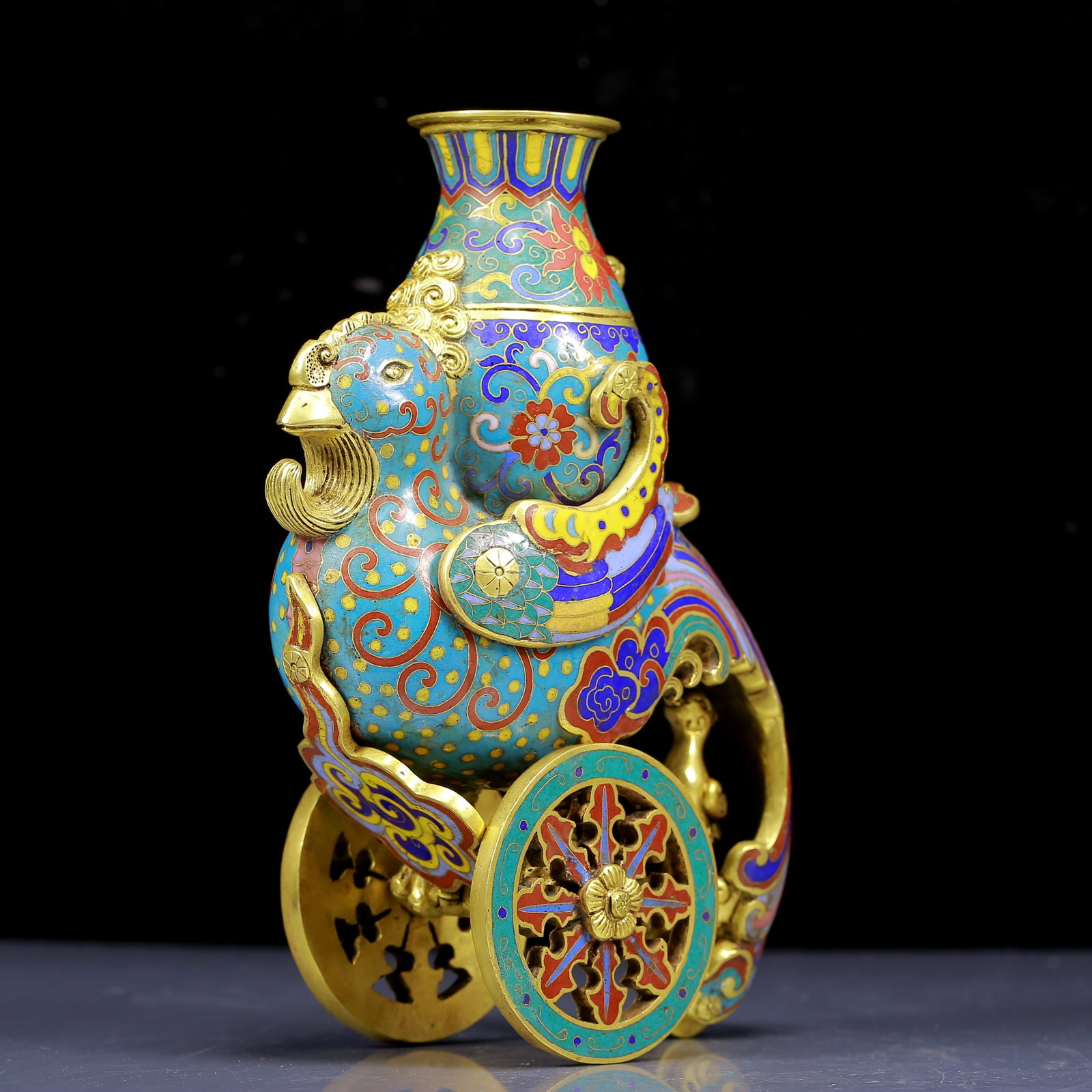 An Exquisite Cloisonne Phoenix Pattern Vase - 4