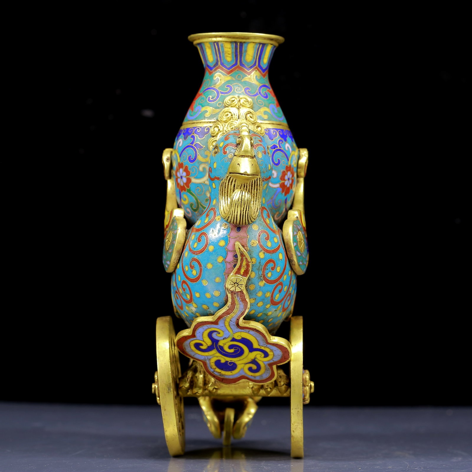 An Exquisite Cloisonne Phoenix Pattern Vase - 5