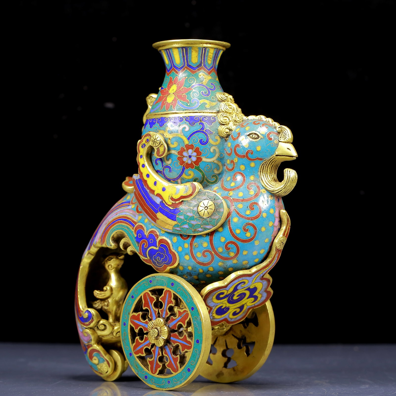 An Exquisite Cloisonne Phoenix Pattern Vase - 6