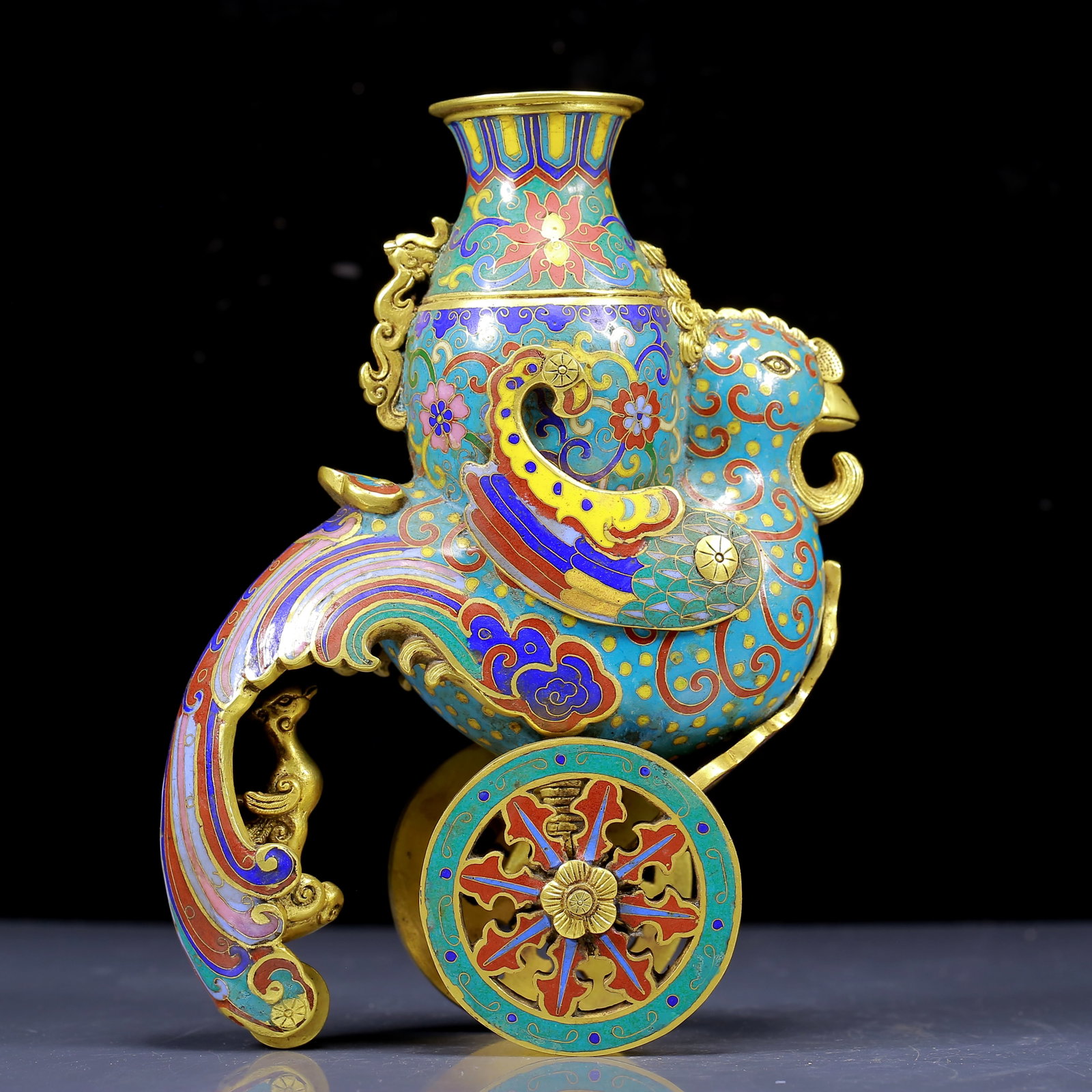 An Exquisite Cloisonne Phoenix Pattern Vase - 7