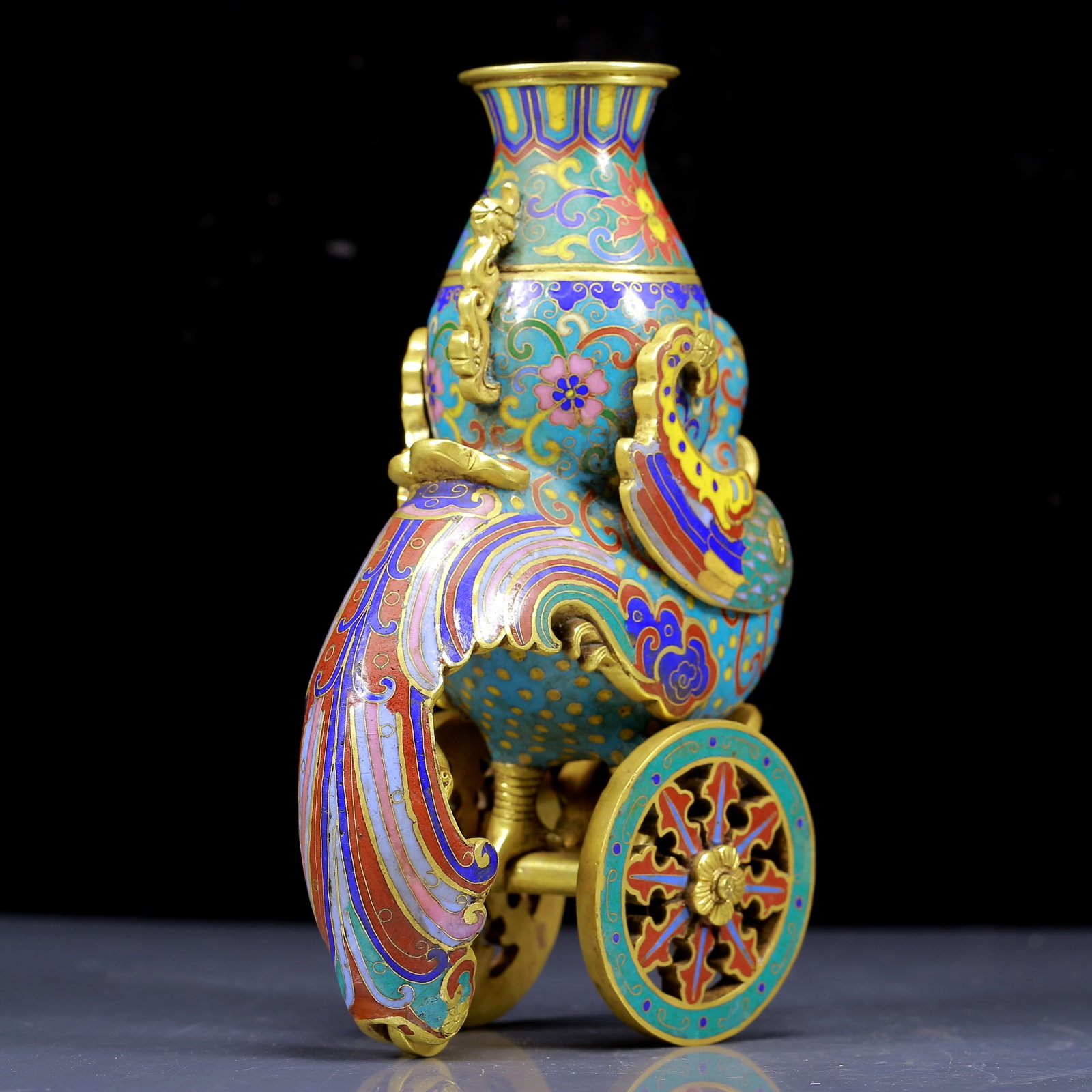 An Exquisite Cloisonne Phoenix Pattern Vase - 8