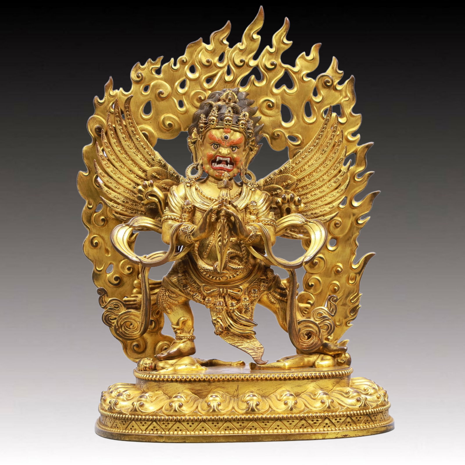 A Solemn Gilt Bronze Statue of Vajra: A Solemn Gilt Bronze Statue of Vajra ,Ming Dynasty, China,Size:6.9inx3.9inx9.8in Weight:2300g 铜鎏金金刚像,中国明代