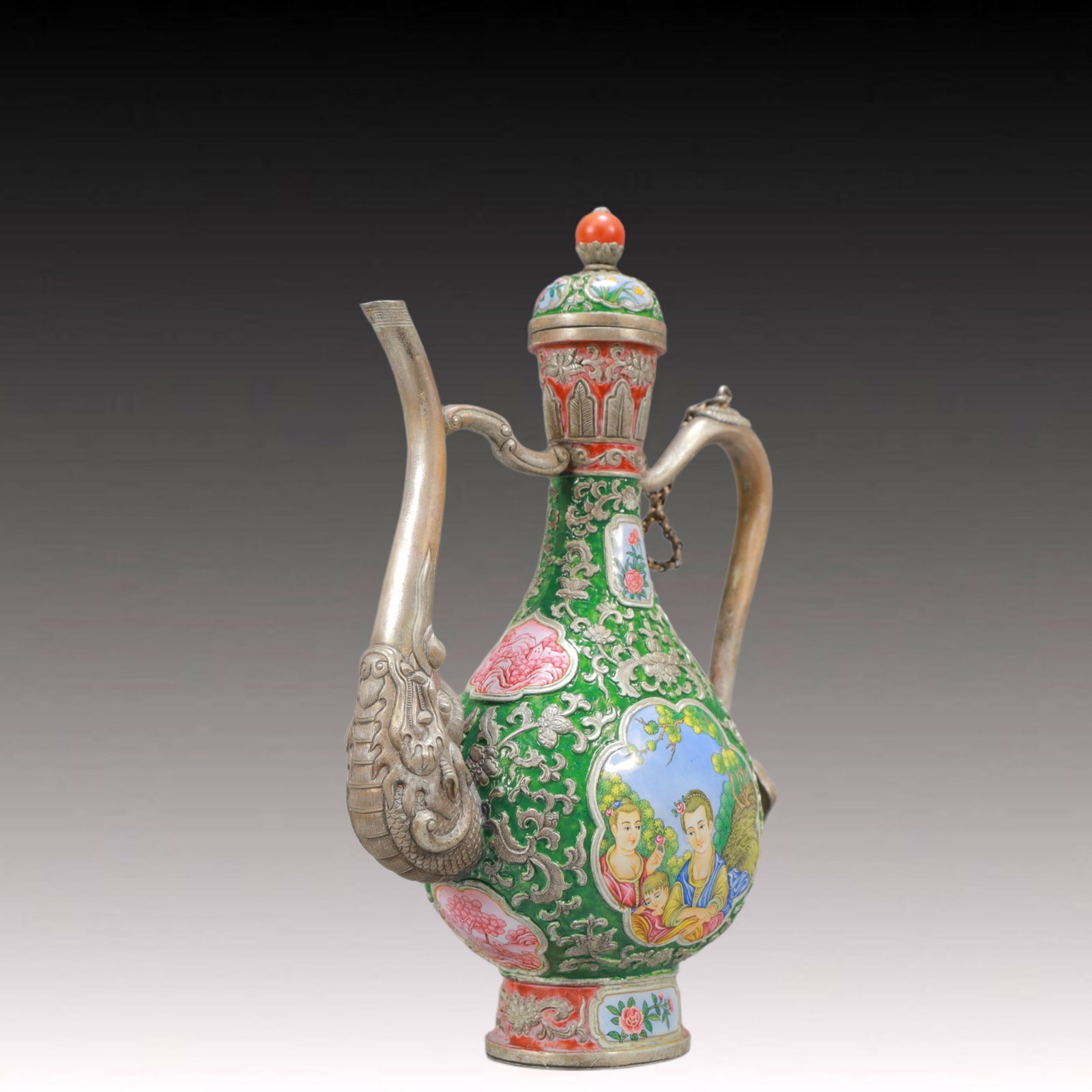 An Exquisite Painted Enamel Figure Pattern Ewer - 4