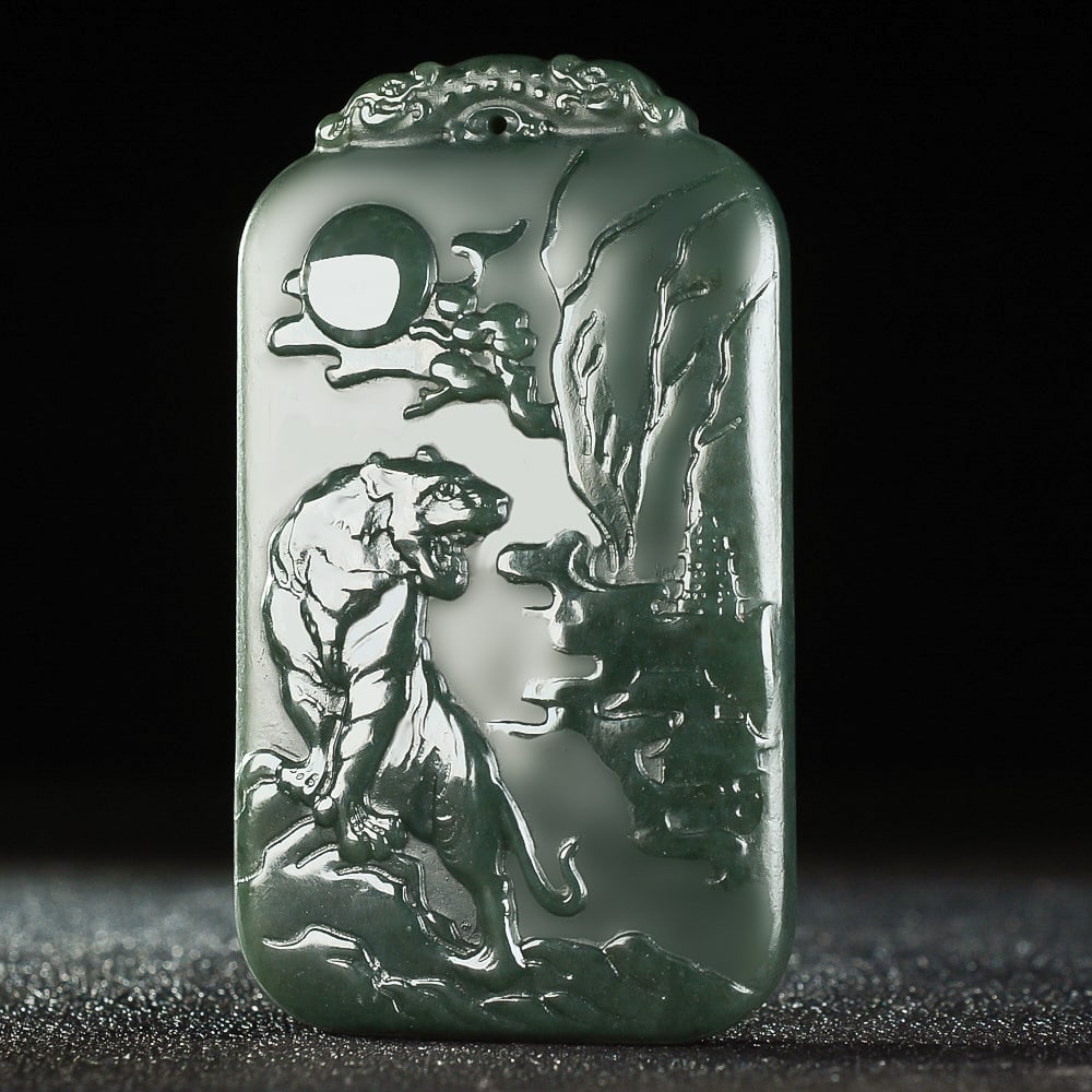 An Exquisite Jasper Tiger Pattern Pendant - 3