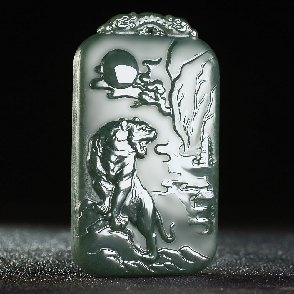 An Exquisite Jasper Tiger Pattern Pendant - 5