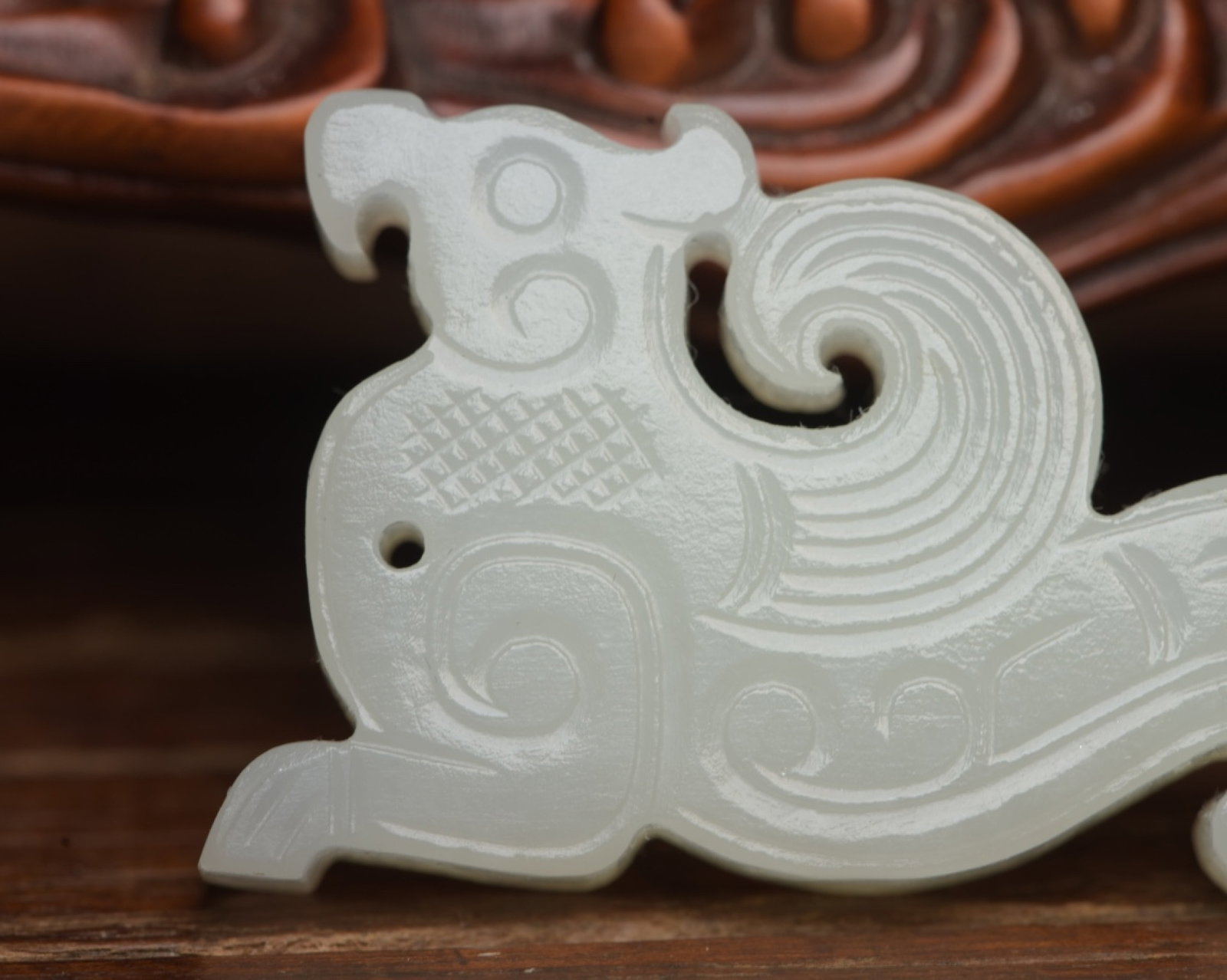 An Exquisite White Jade Phoenix Pattern Pendant - 6