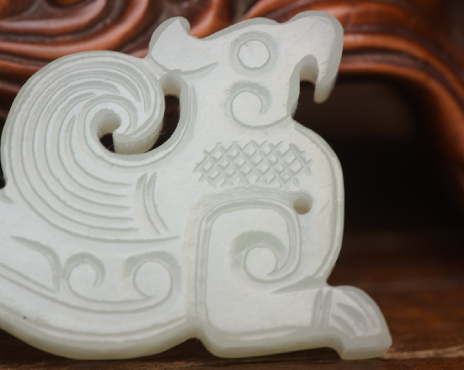 An Exquisite White Jade Phoenix Pattern Pendant - 8