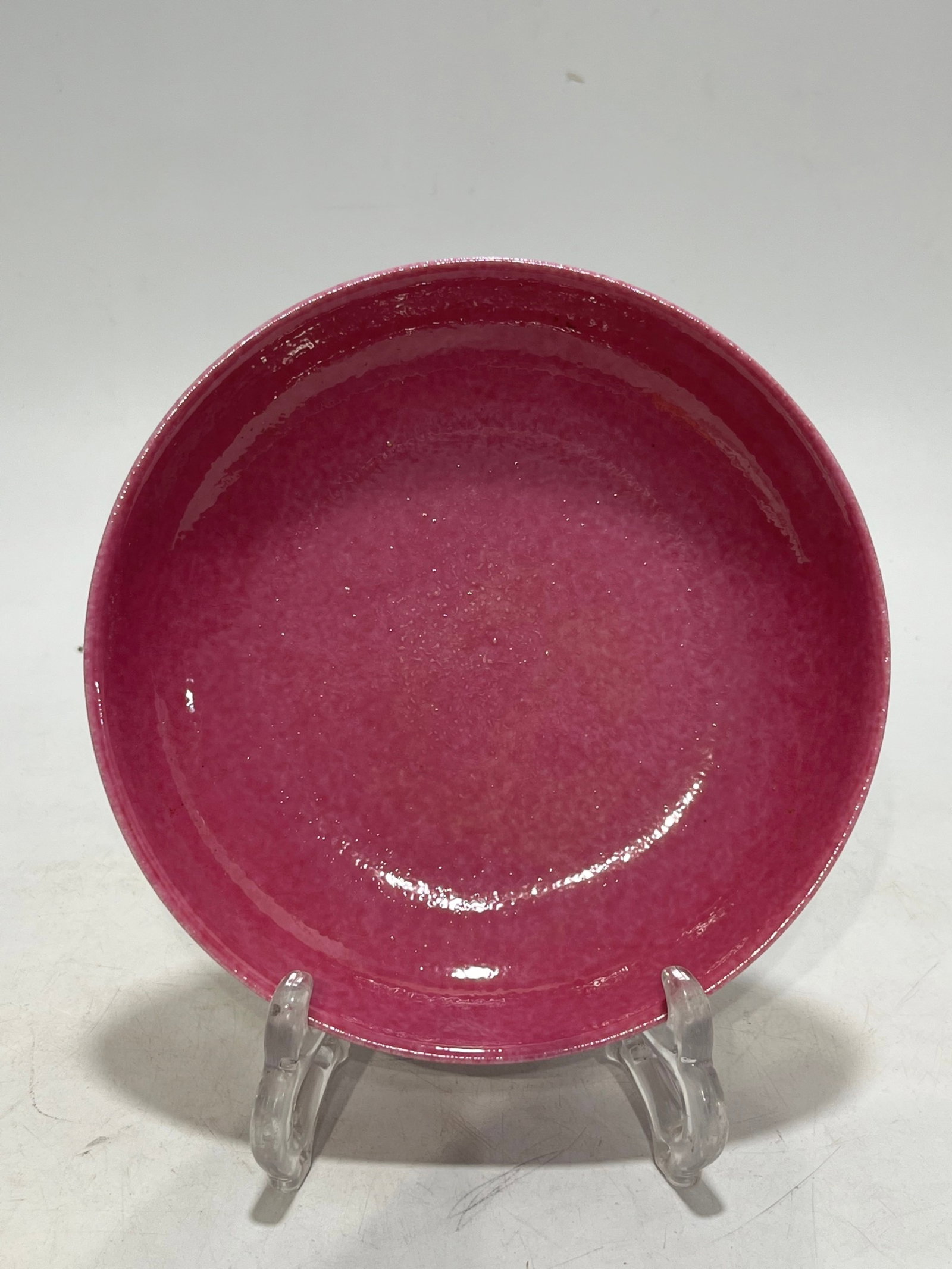 An Exquisite Ruby Red-Glazed Plate: An Exquisite Ruby Red-Glazed Plate,Qing Dynasty,China,宣统 Six-character Mark,Size:7in 胭脂红釉盘,中国清代,宣统六