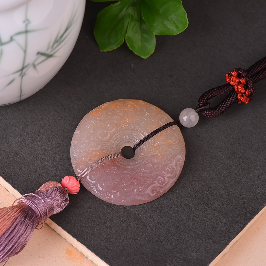 An Exquisite Red Jade Auspicious Cloud Pattern Pendant - 4