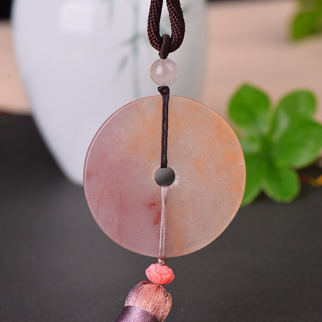 An Exquisite Red Jade Auspicious Cloud Pattern Pendant - 6