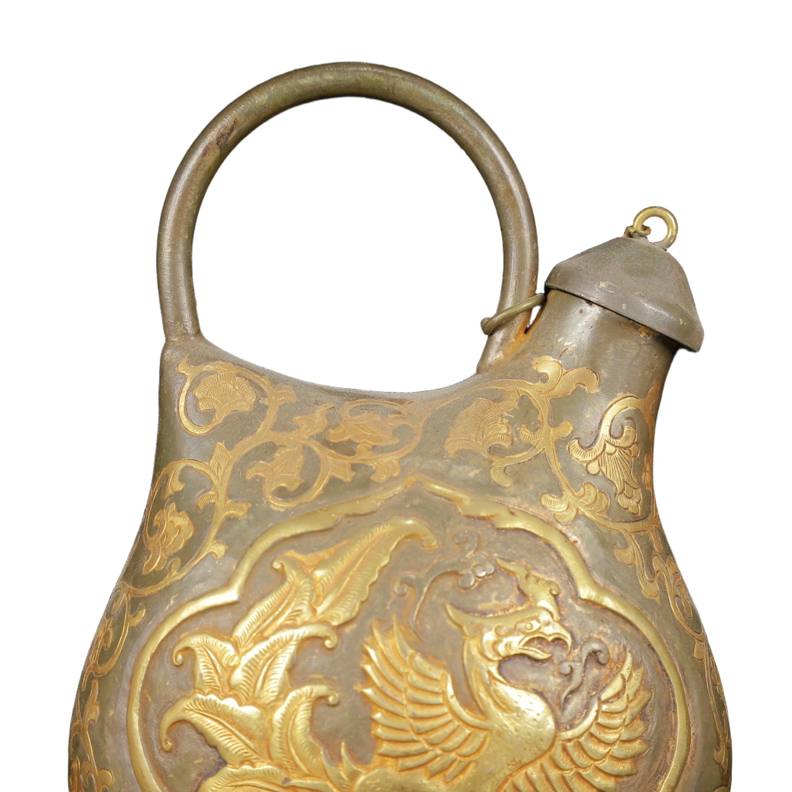 An Exquisite Gilt Silver Phoenix Pattern Ewer - 2