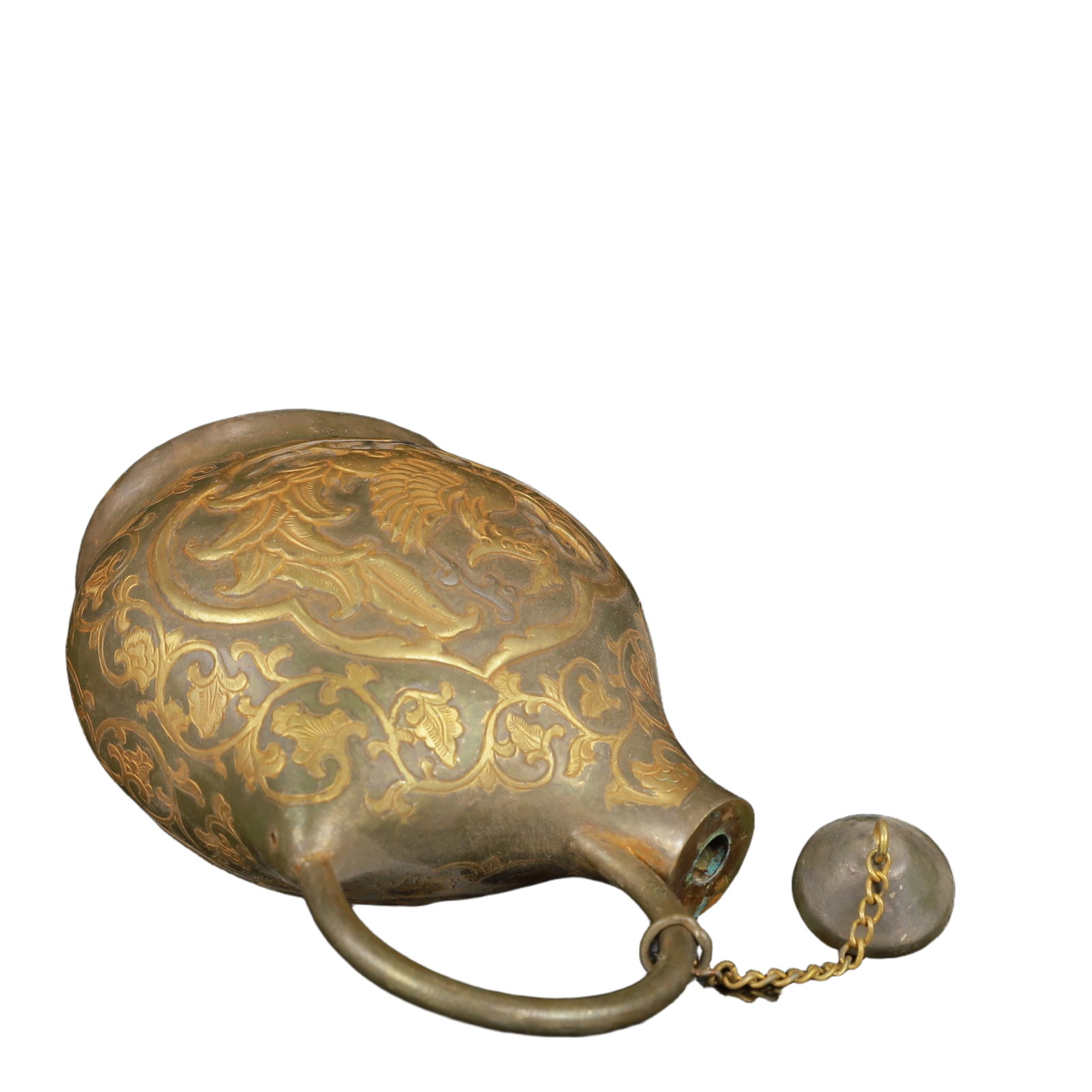 An Exquisite Gilt Silver Phoenix Pattern Ewer - 9