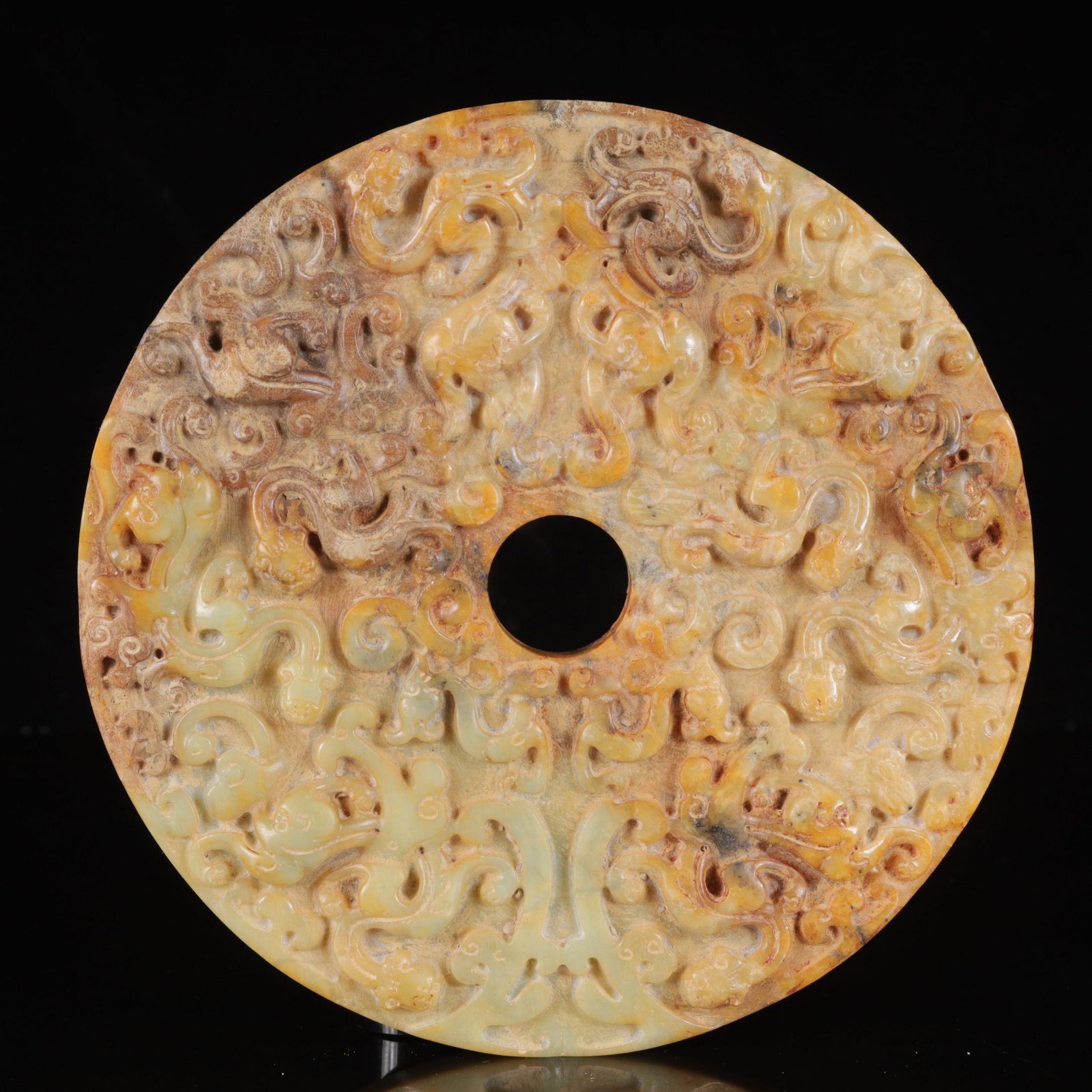 An Exquisite White Jade Chi-Dragon Pattern Jade Pendant,with Poem: An Exquisite White Jade Chi-Dragon Pattern Jade Pendant,with Poem,Qing Dynasty,China,Size:7.9inx0.8in,Weight:1150g 白玉螭龙纹玉佩,带诗文,