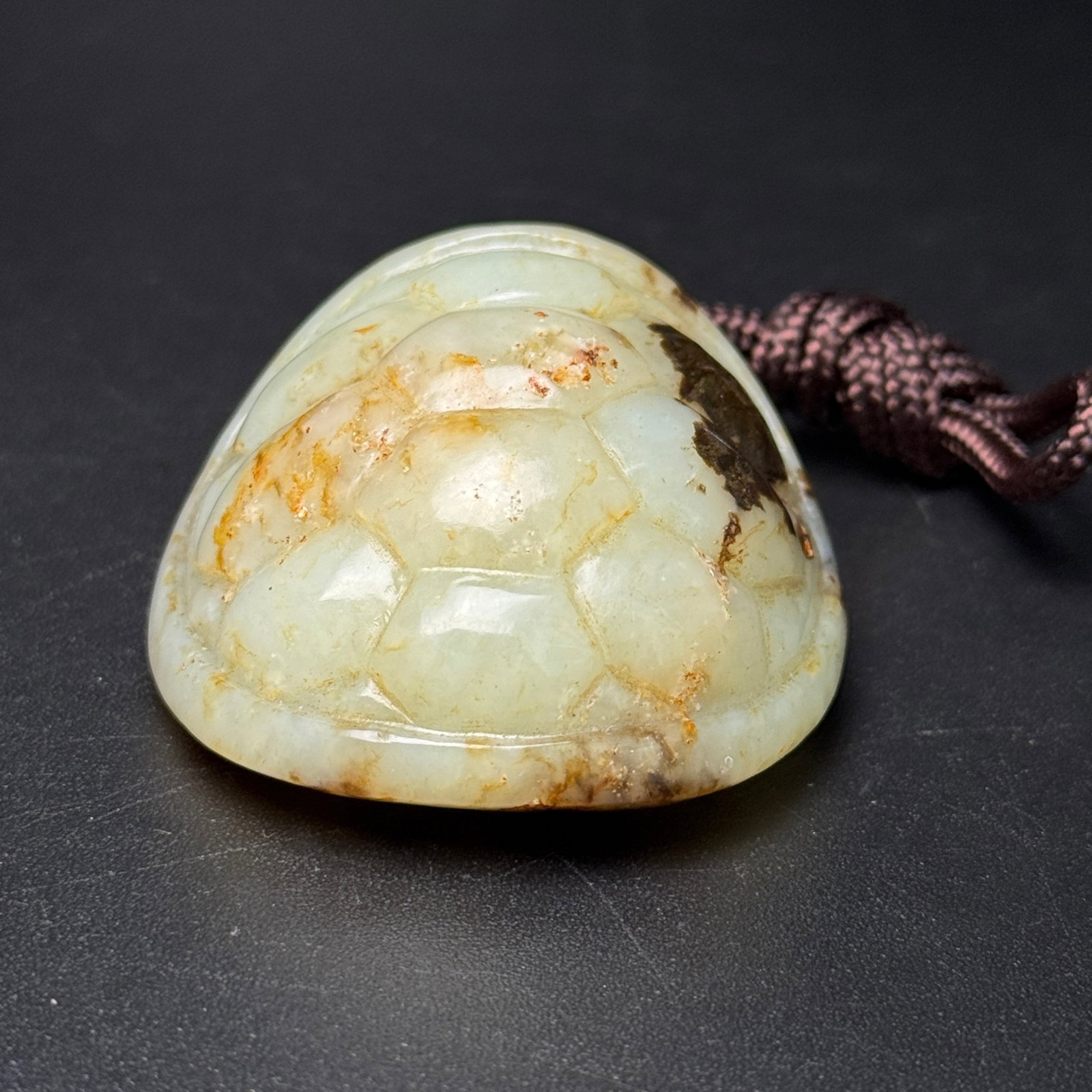 An Exquisite White Jade Turtle Shell Pendant - 5