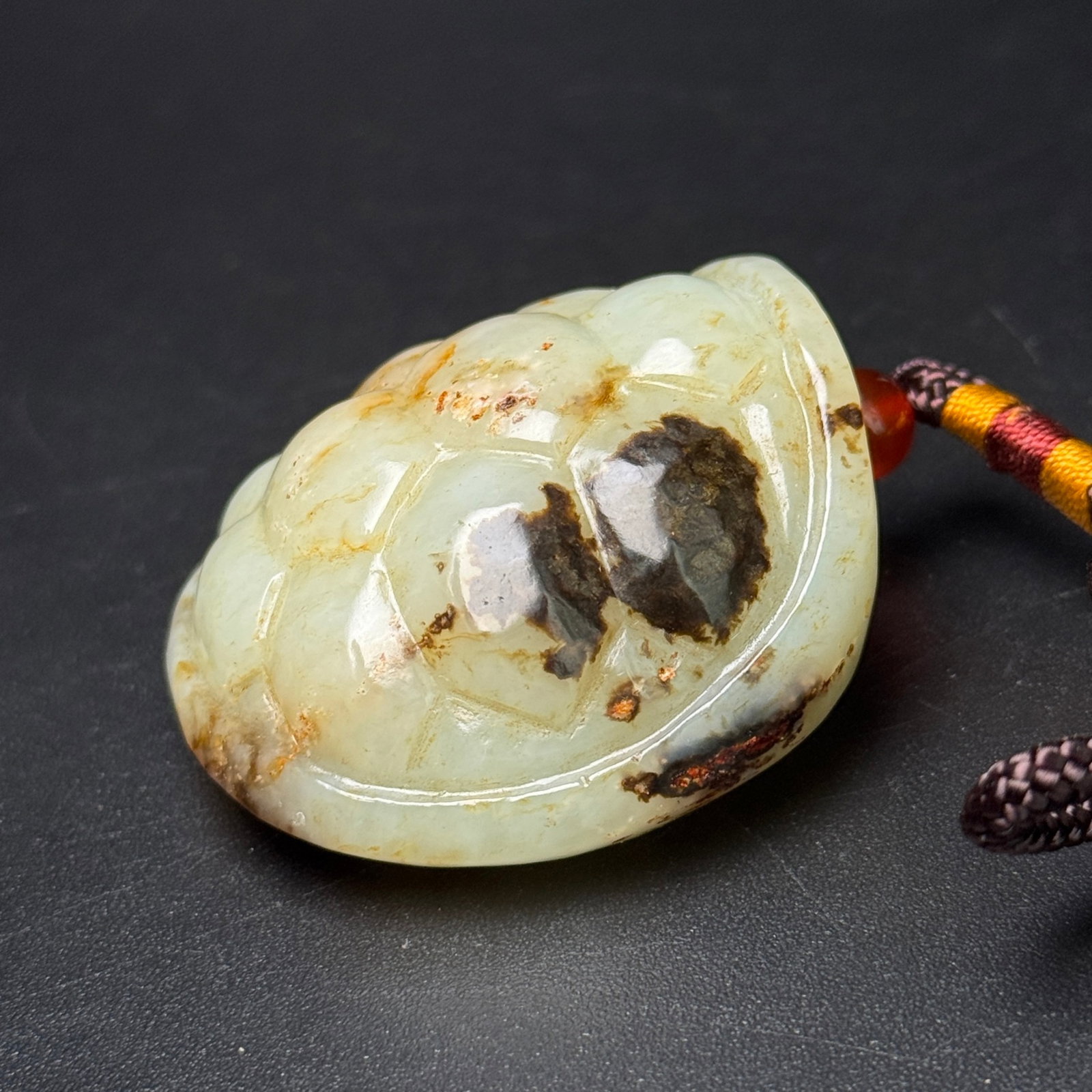 An Exquisite White Jade Turtle Shell Pendant - 6