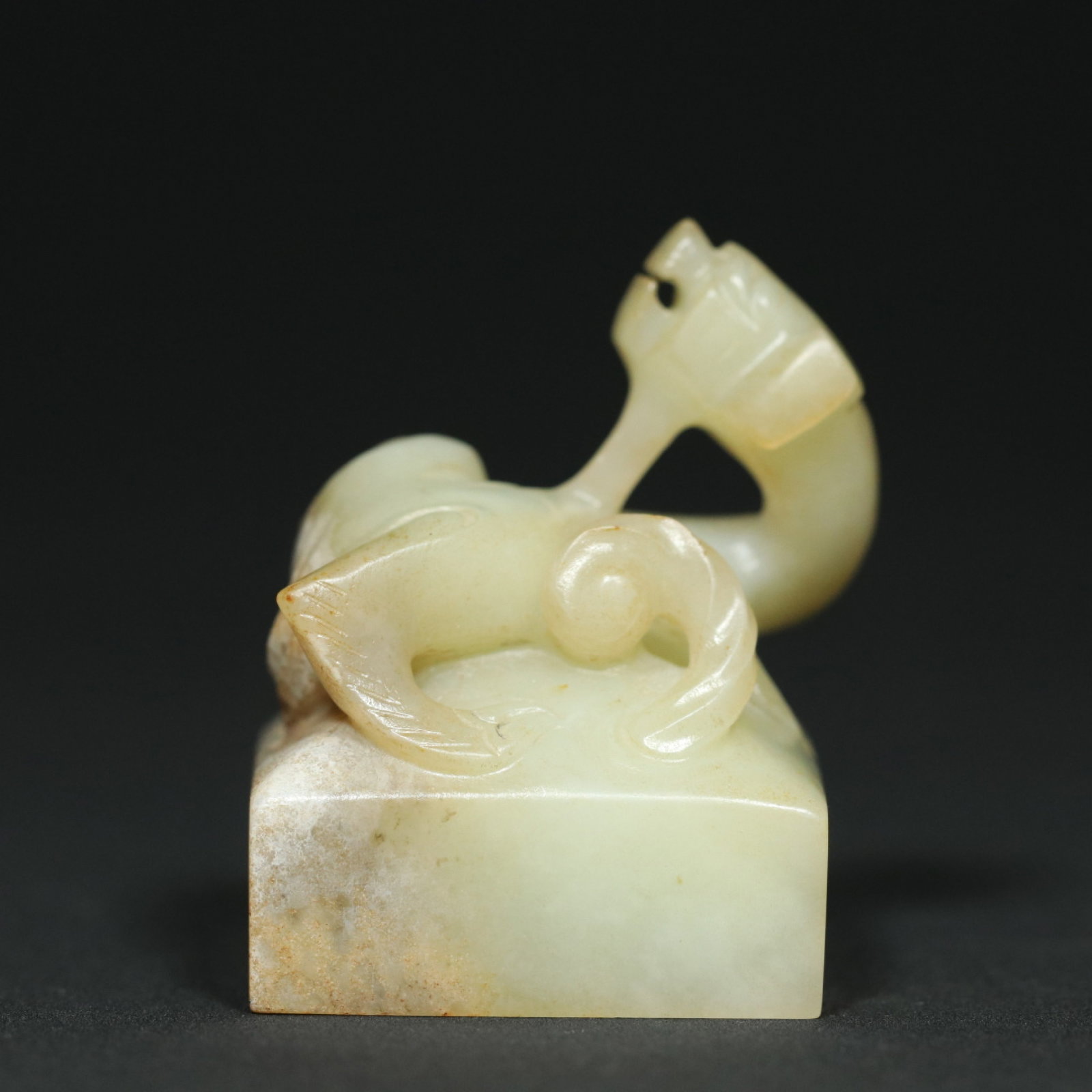 An Exquisite White Jade Chi-Dragon Pattern Seal - 6