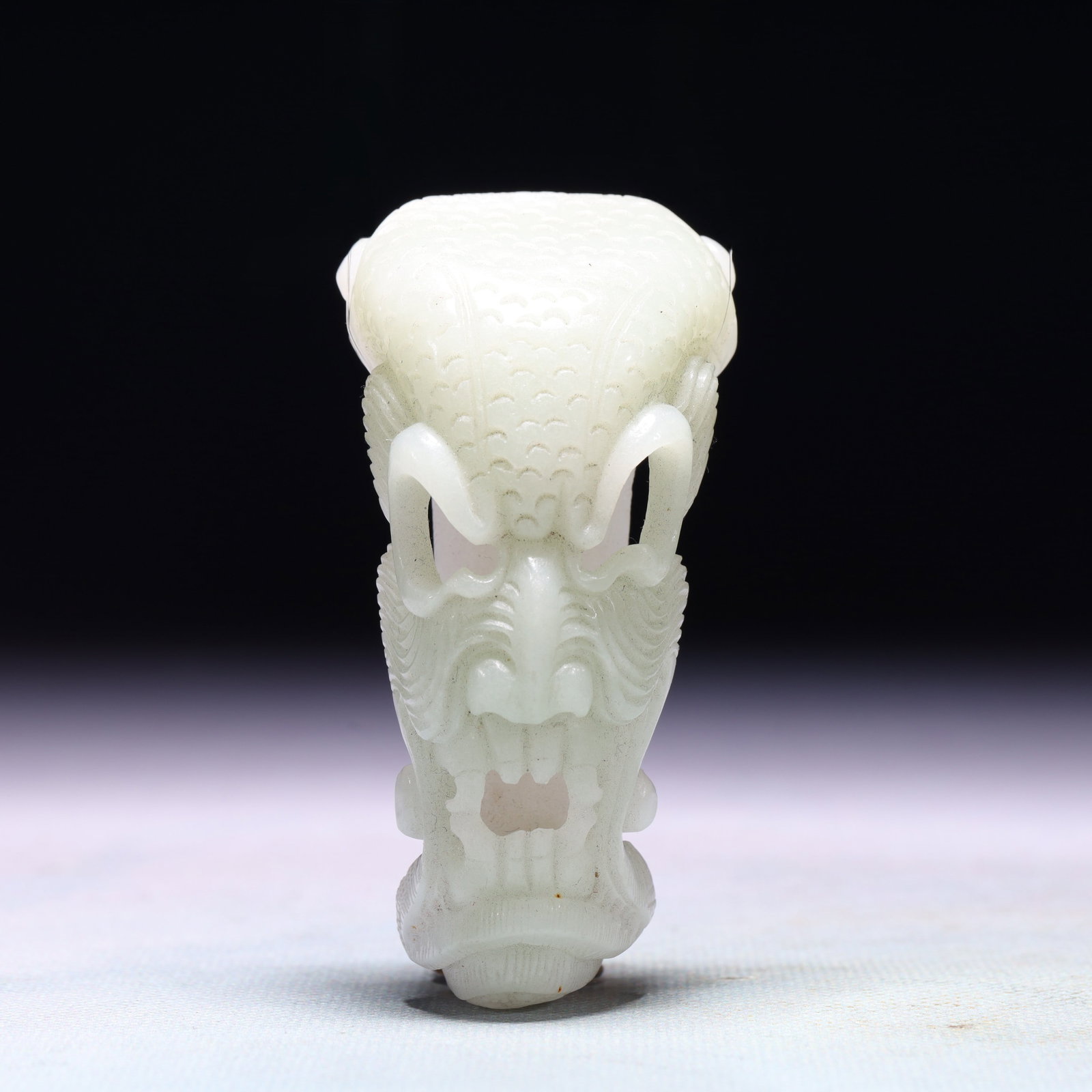 An Exquisite White Jade Beast-Face Pattern Ornament (1 of 8)