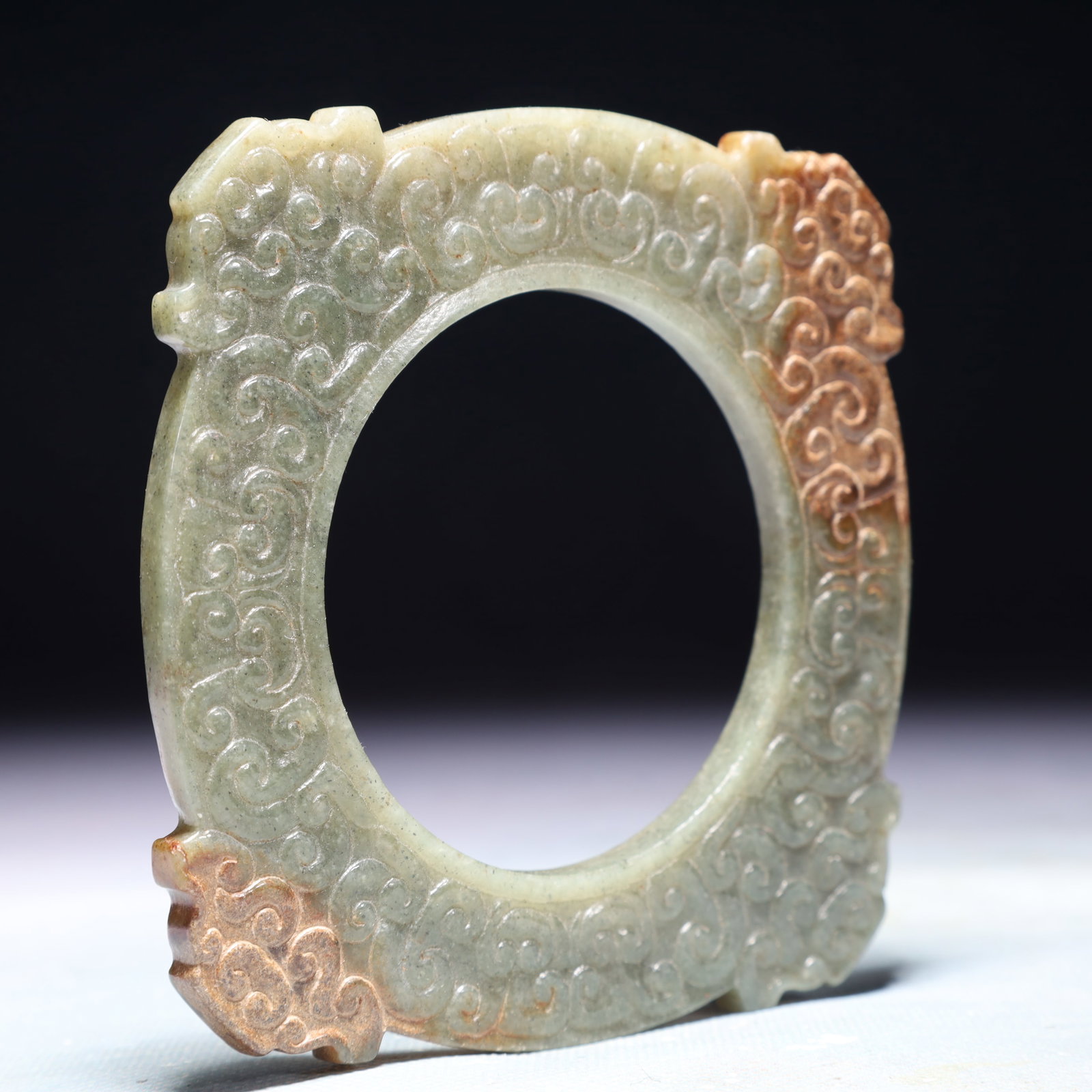 An Exquisite White Jade Auspicious Cloud Pattern Ornament - 3