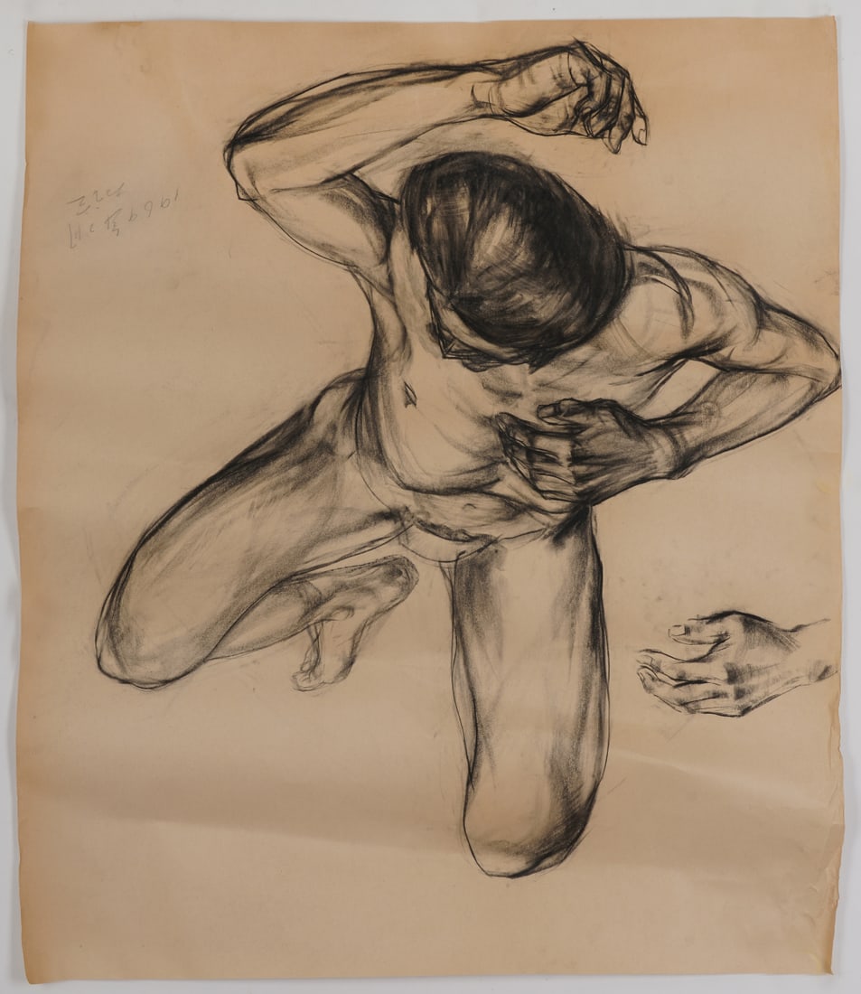 A Chinese Ink Painting of Figure on Paper: A Chinese Ink Painting of Figure on Paper,Size:35.8inx30.3in 一幅中国水墨人物画