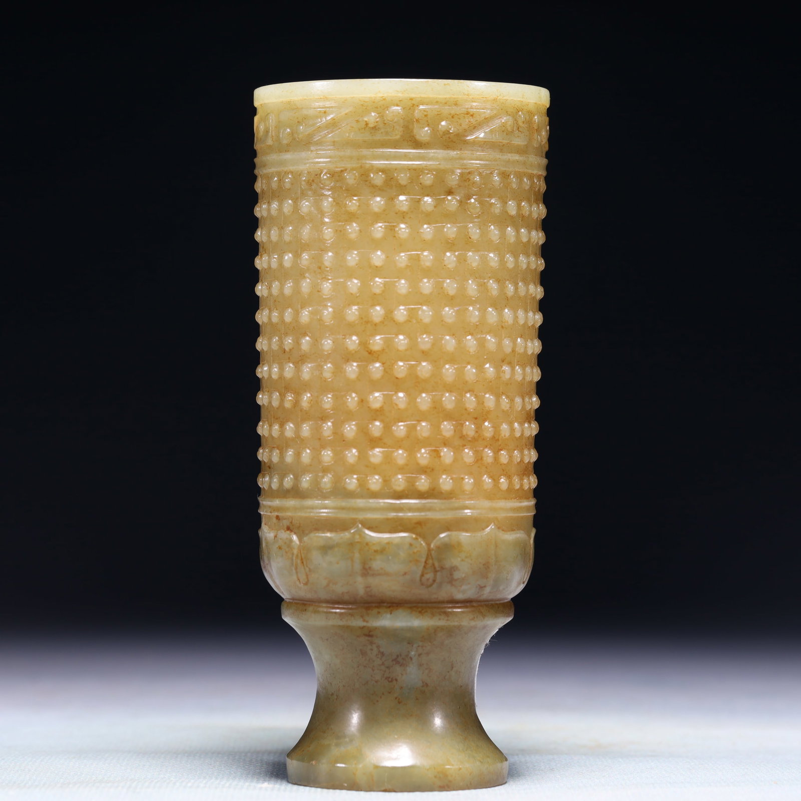 An Exquisite White Jade Stem Cup - 2