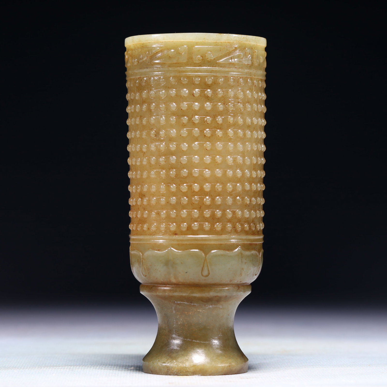 An Exquisite White Jade Stem Cup - 3
