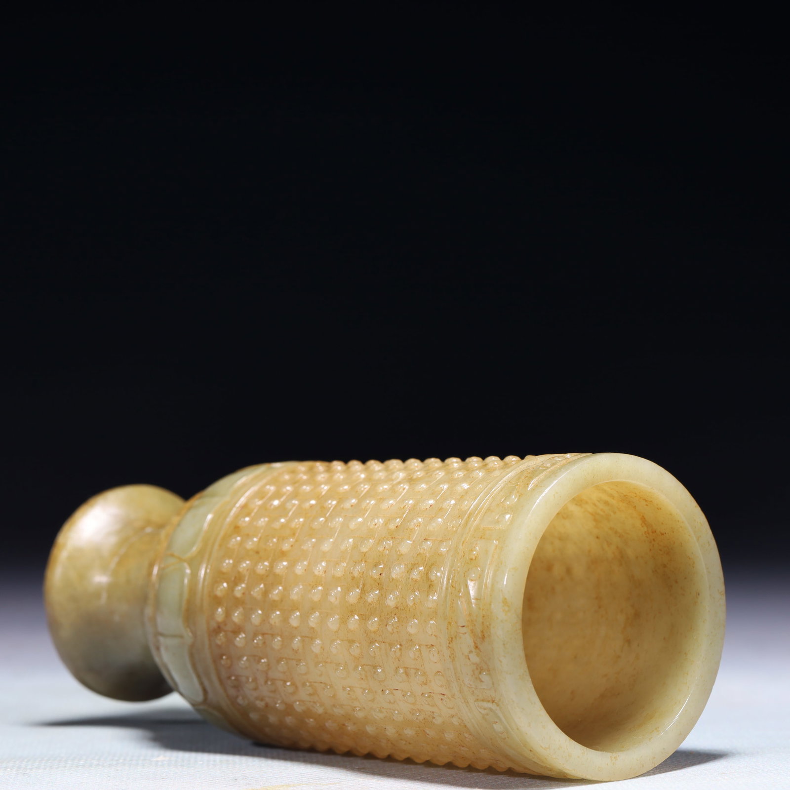An Exquisite White Jade Stem Cup - 4