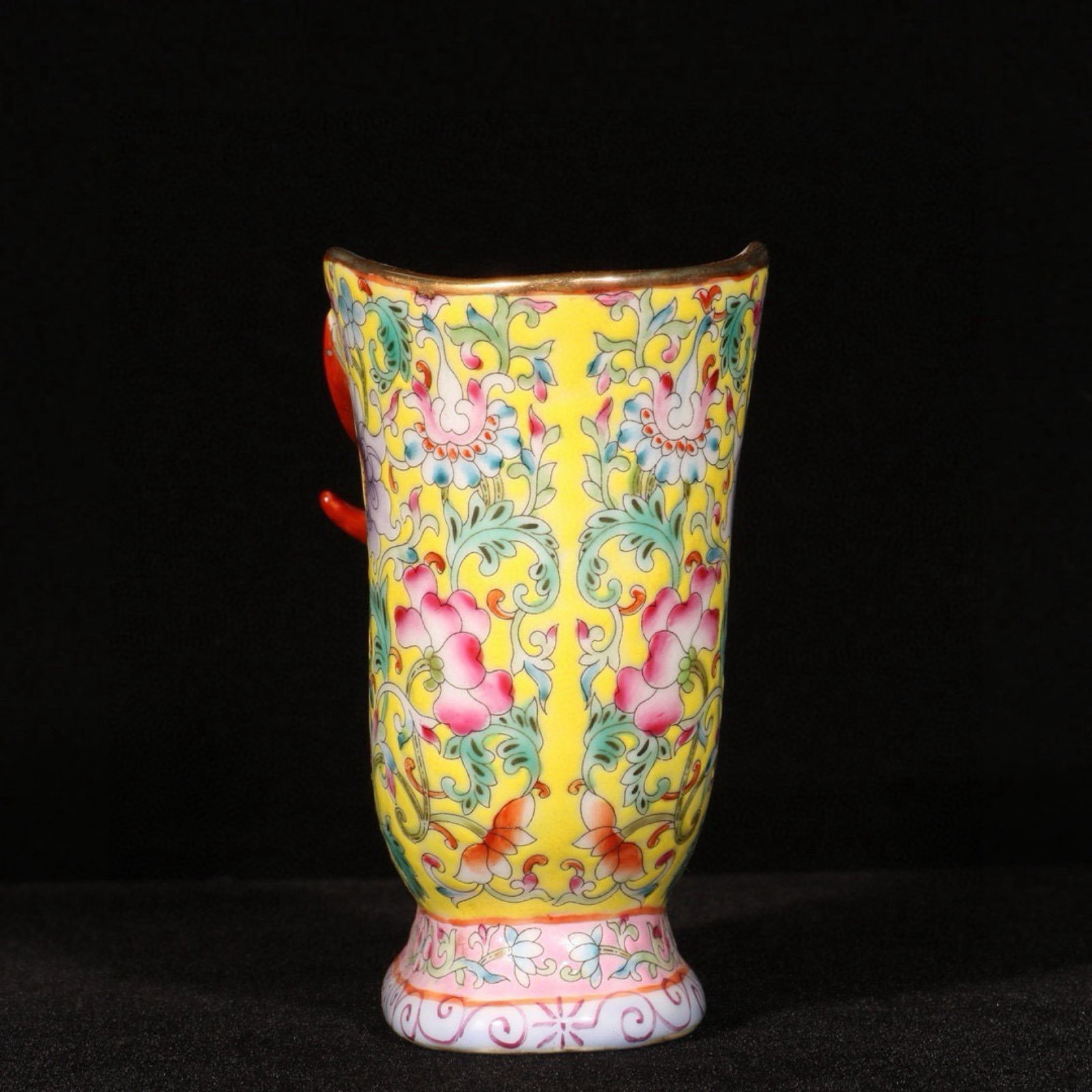 An Exquisite Enamel Flower Pattern Buffalo Cup - 7