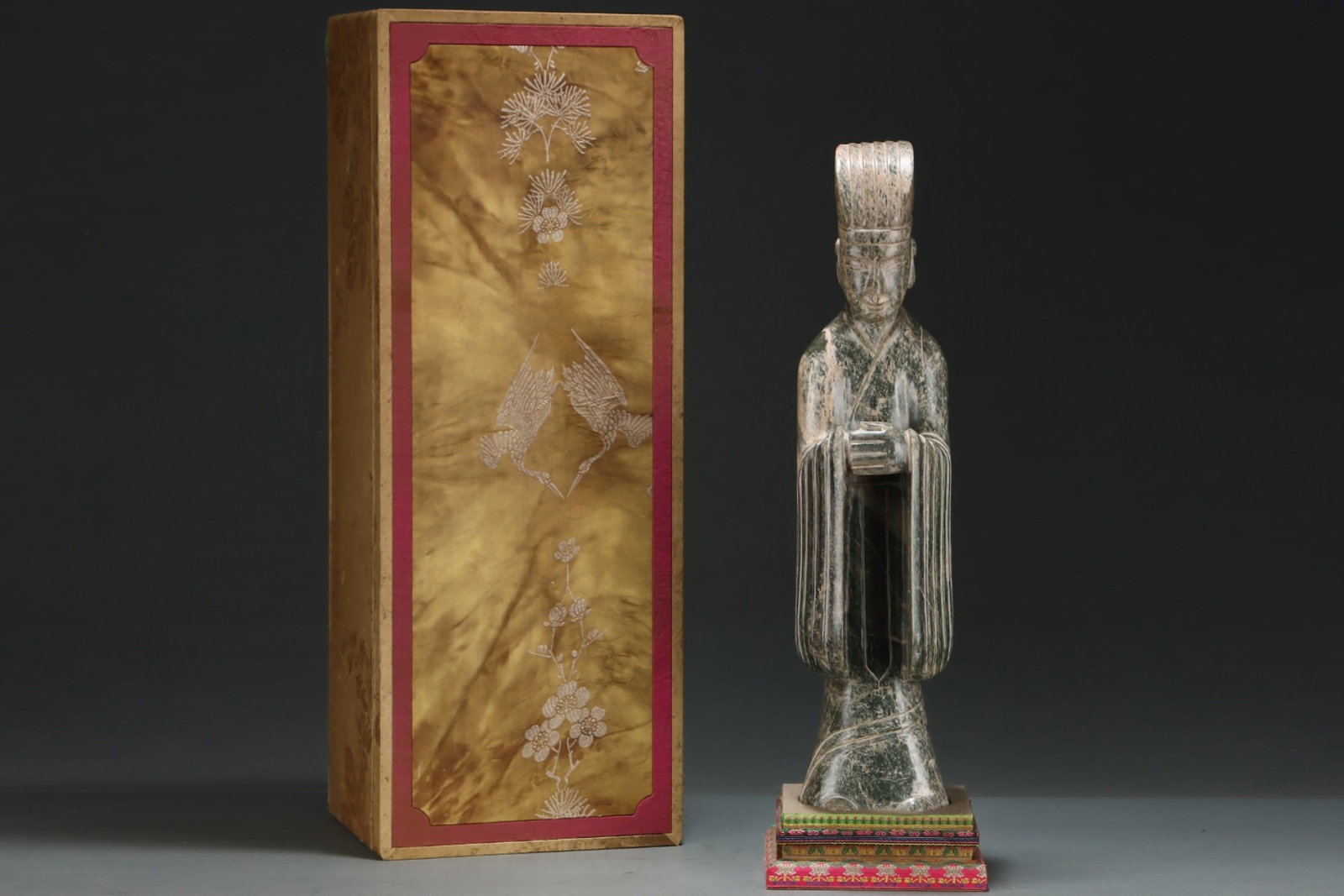 An Exquisite Archaic Jade Figure Ornament: An Exquisite Archaic Jade Figure Ornament,Qing Dynasty,China,Size:4.8inx5.2inx20.5in 高古玉人物摆件,中国清代
