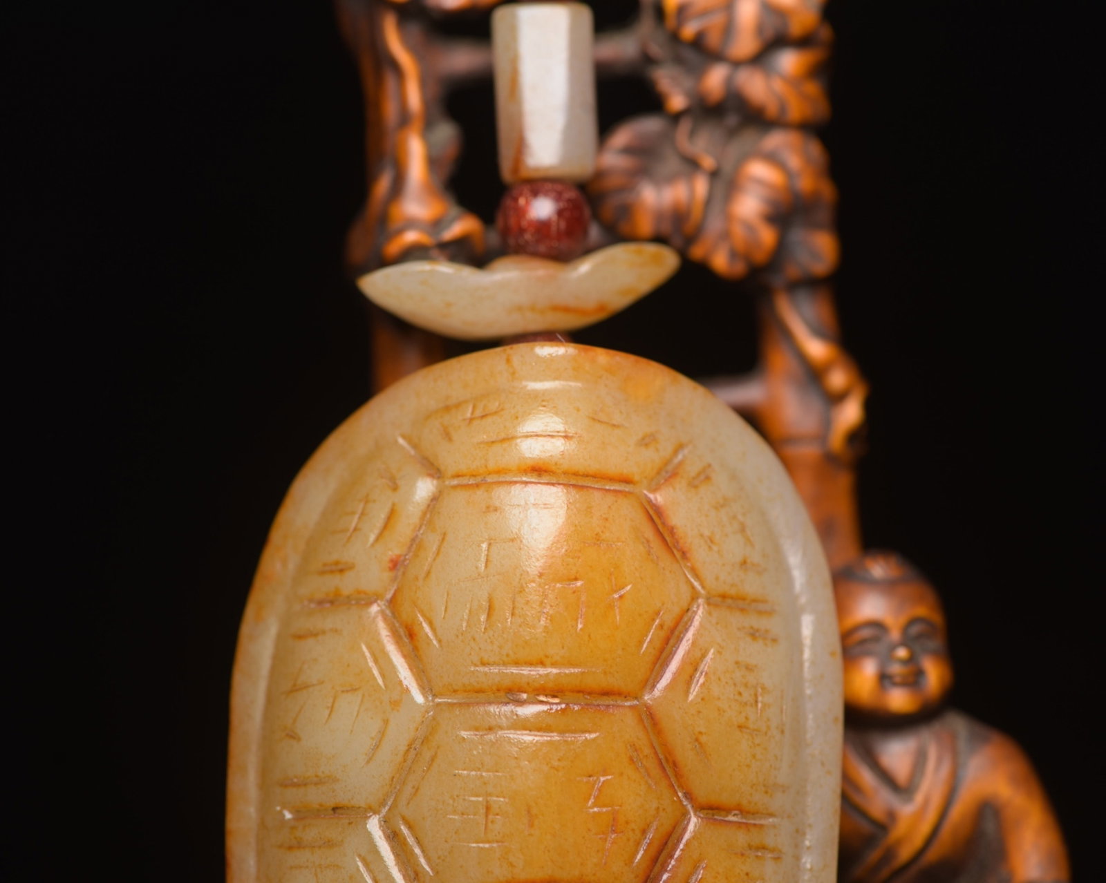 An Exquisite White Jade Turtle Shell Pendant - 6