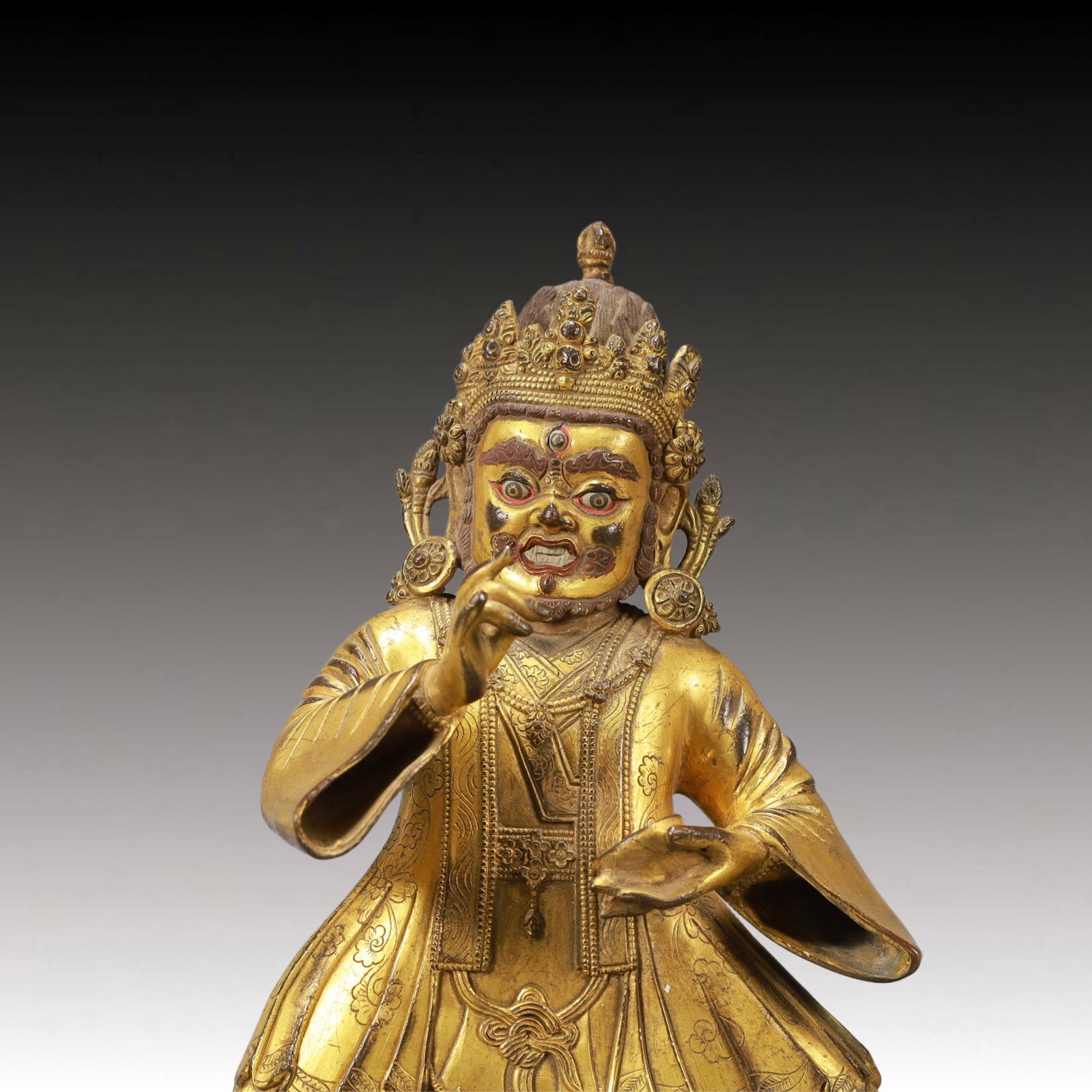 A Solemn Gilt Bronze Statue of Mammon - 2