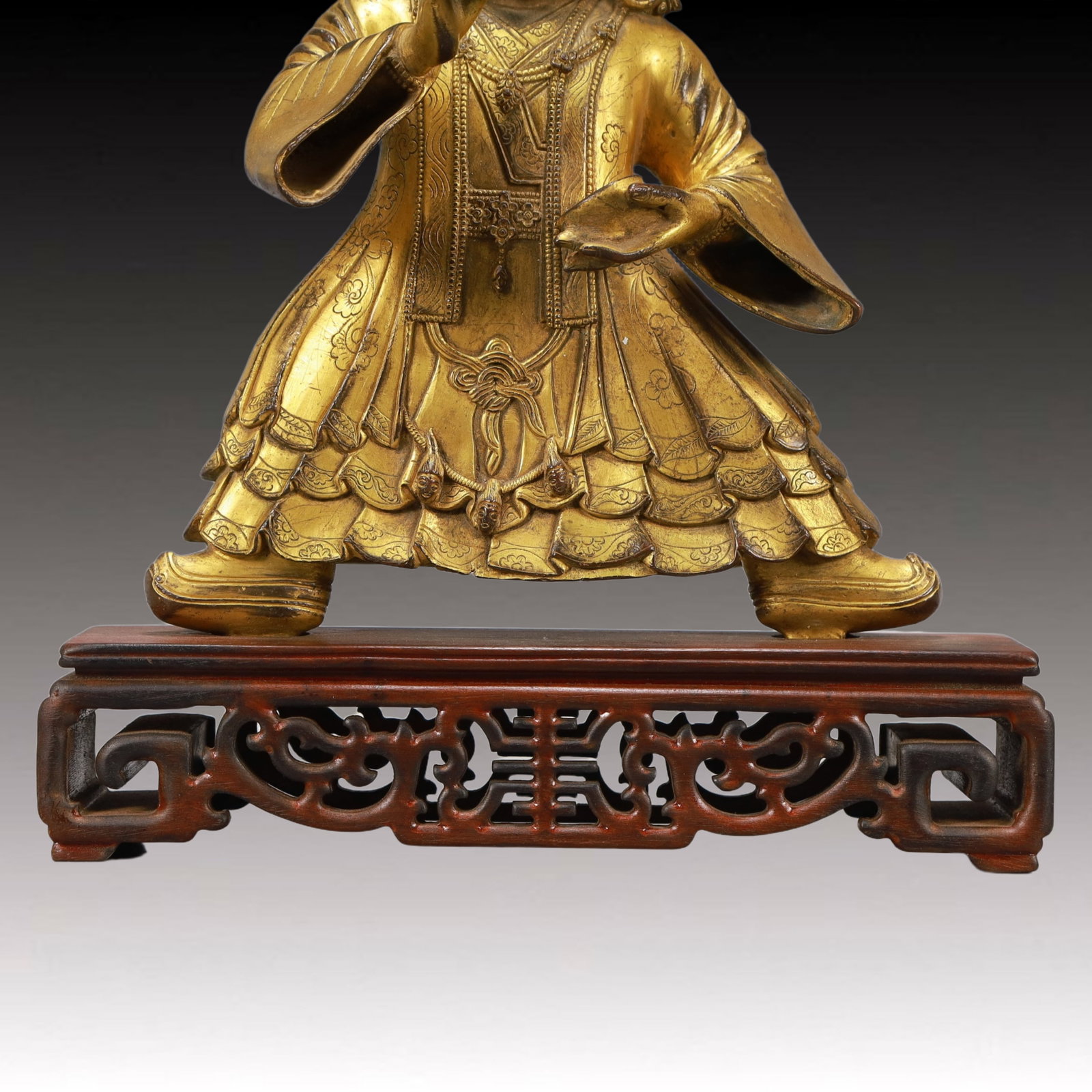 A Solemn Gilt Bronze Statue of Mammon - 3