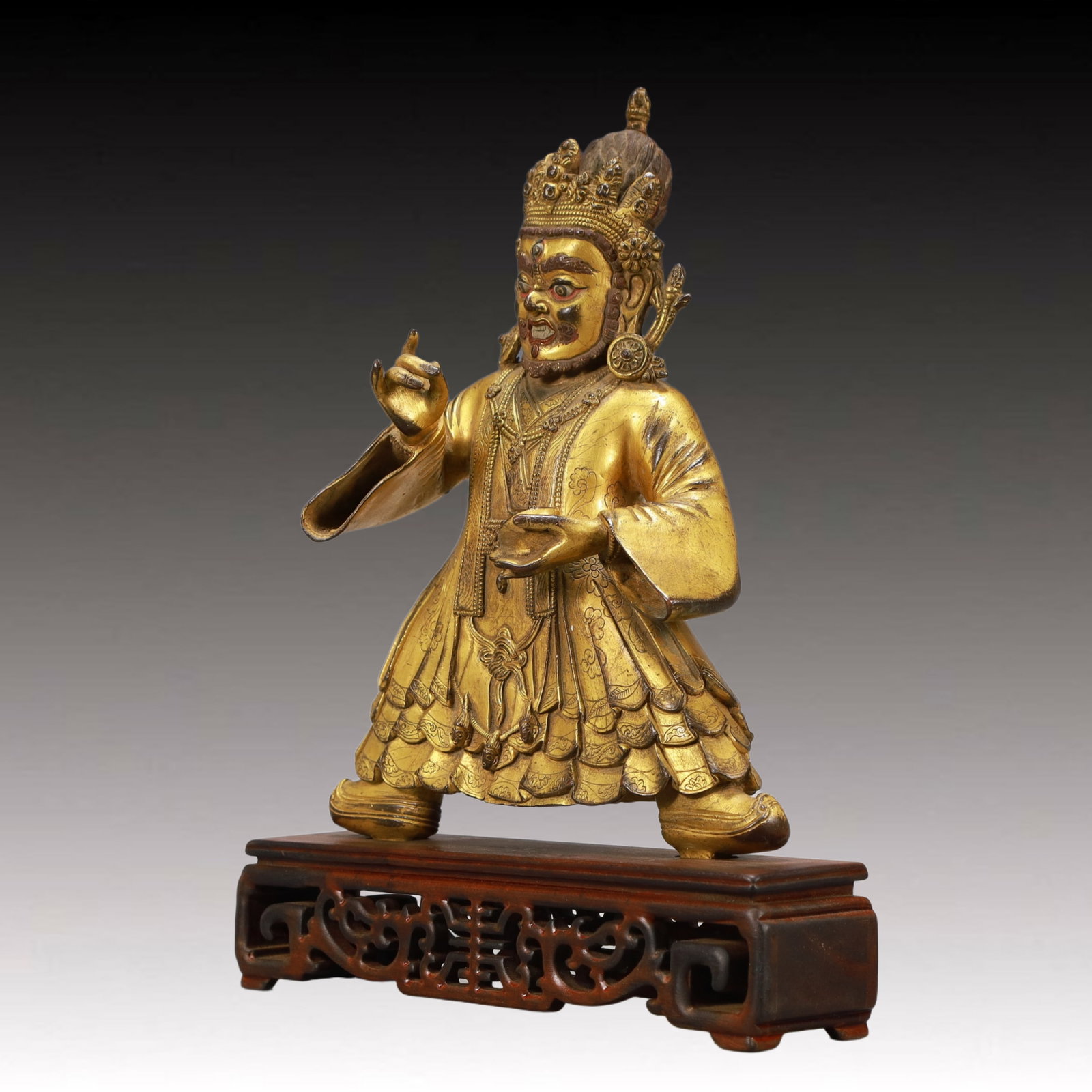 A Solemn Gilt Bronze Statue of Mammon - 4