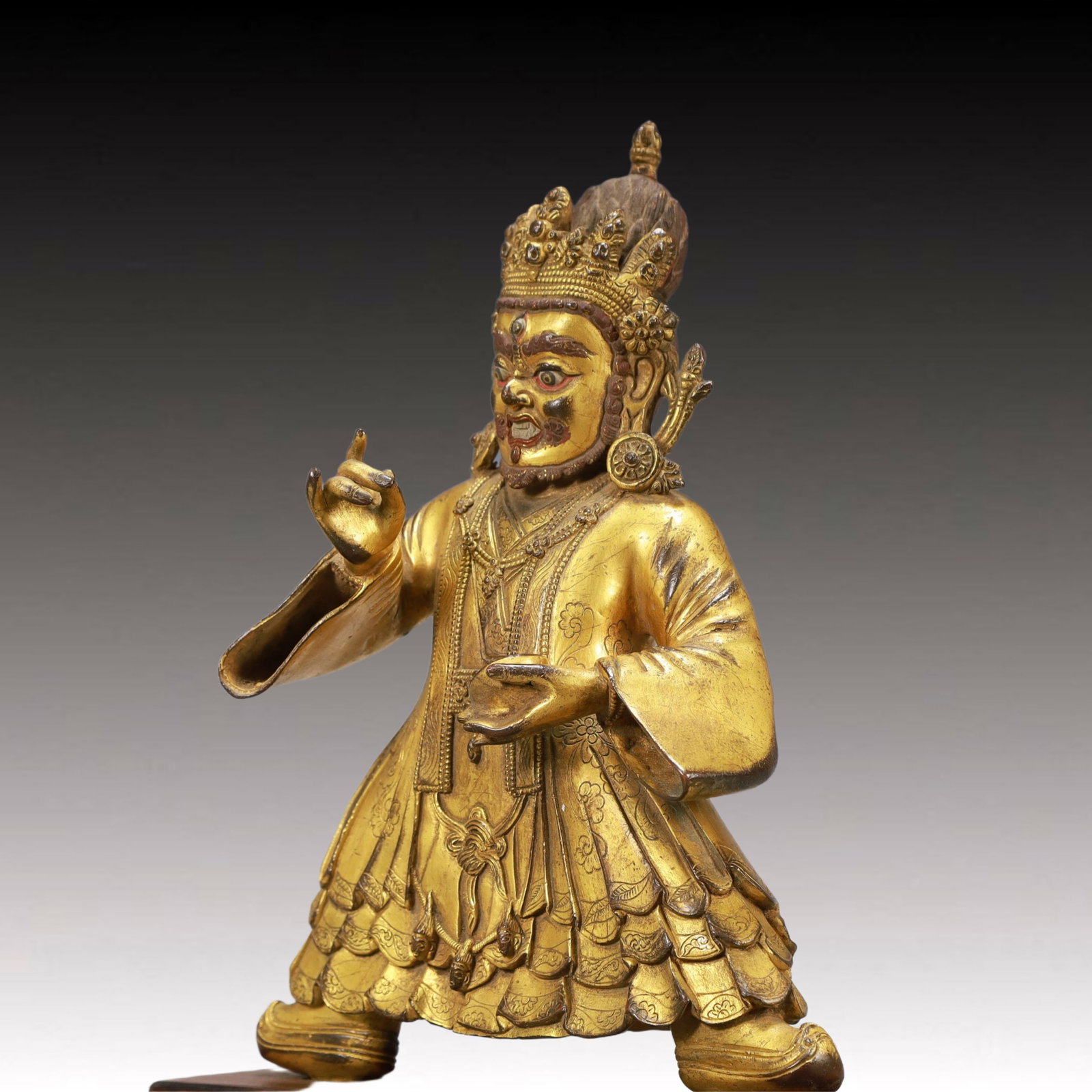 A Solemn Gilt Bronze Statue of Mammon - 5