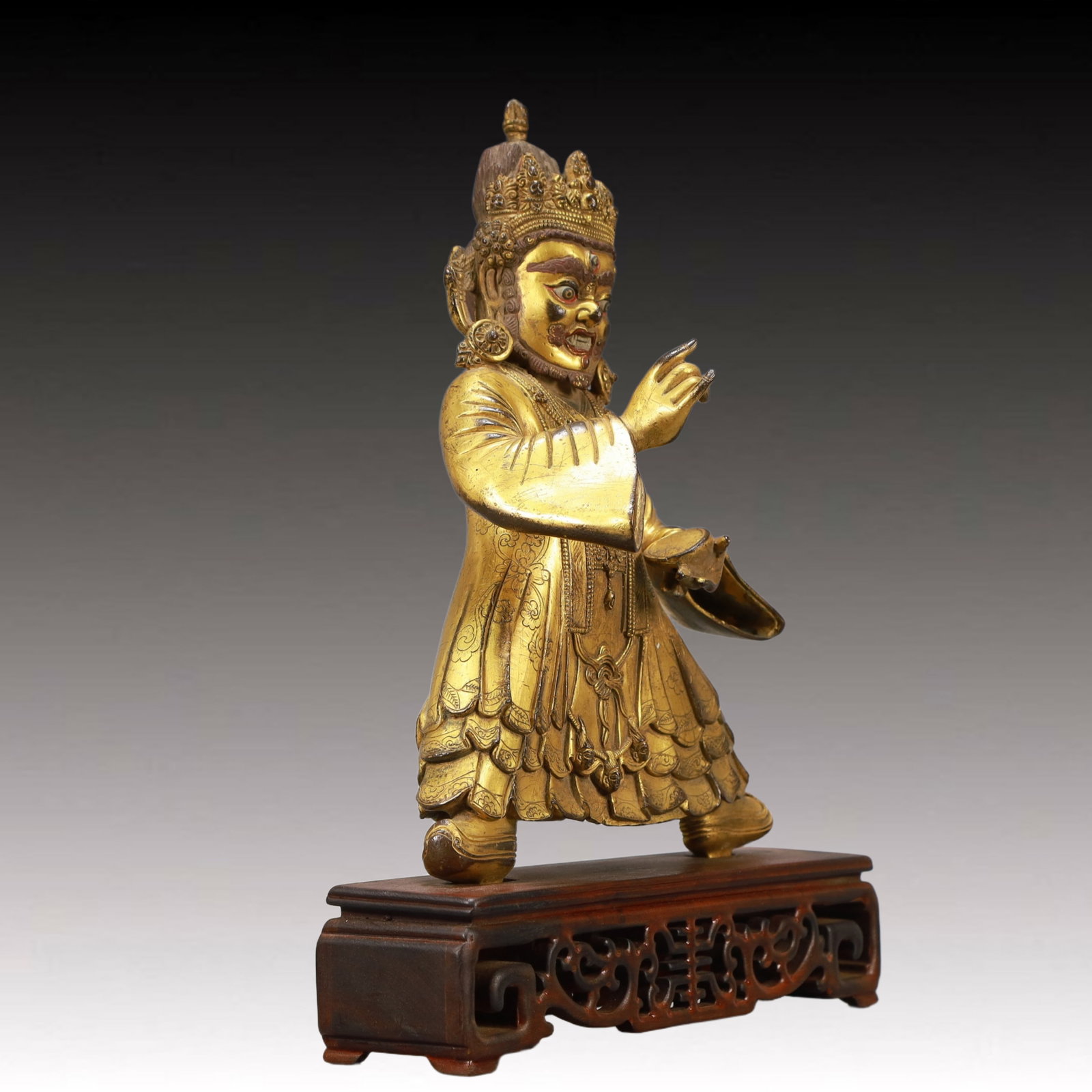 A Solemn Gilt Bronze Statue of Mammon - 6