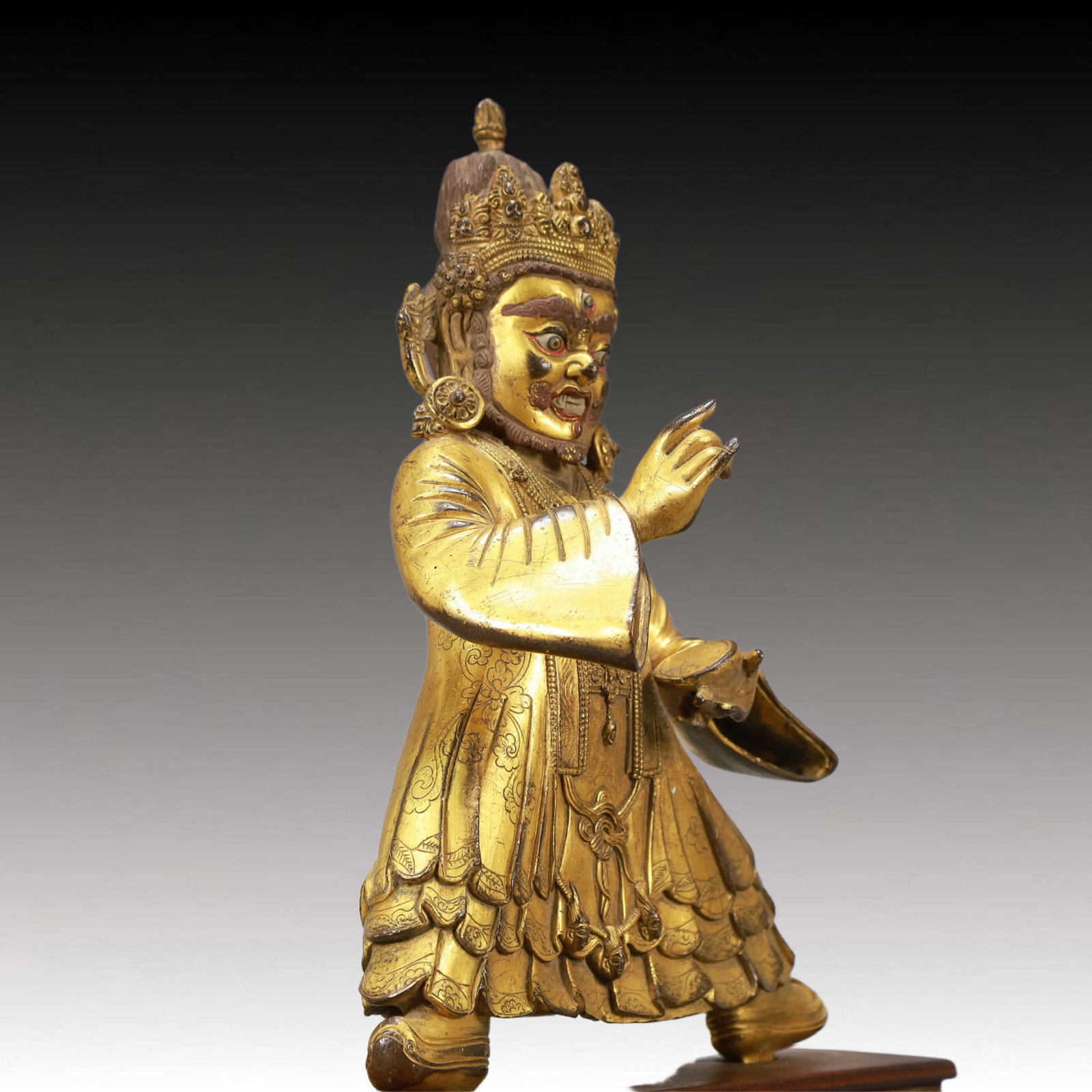 A Solemn Gilt Bronze Statue of Mammon - 7