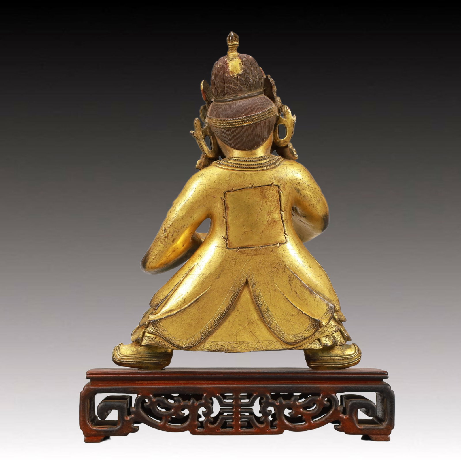 A Solemn Gilt Bronze Statue of Mammon - 8