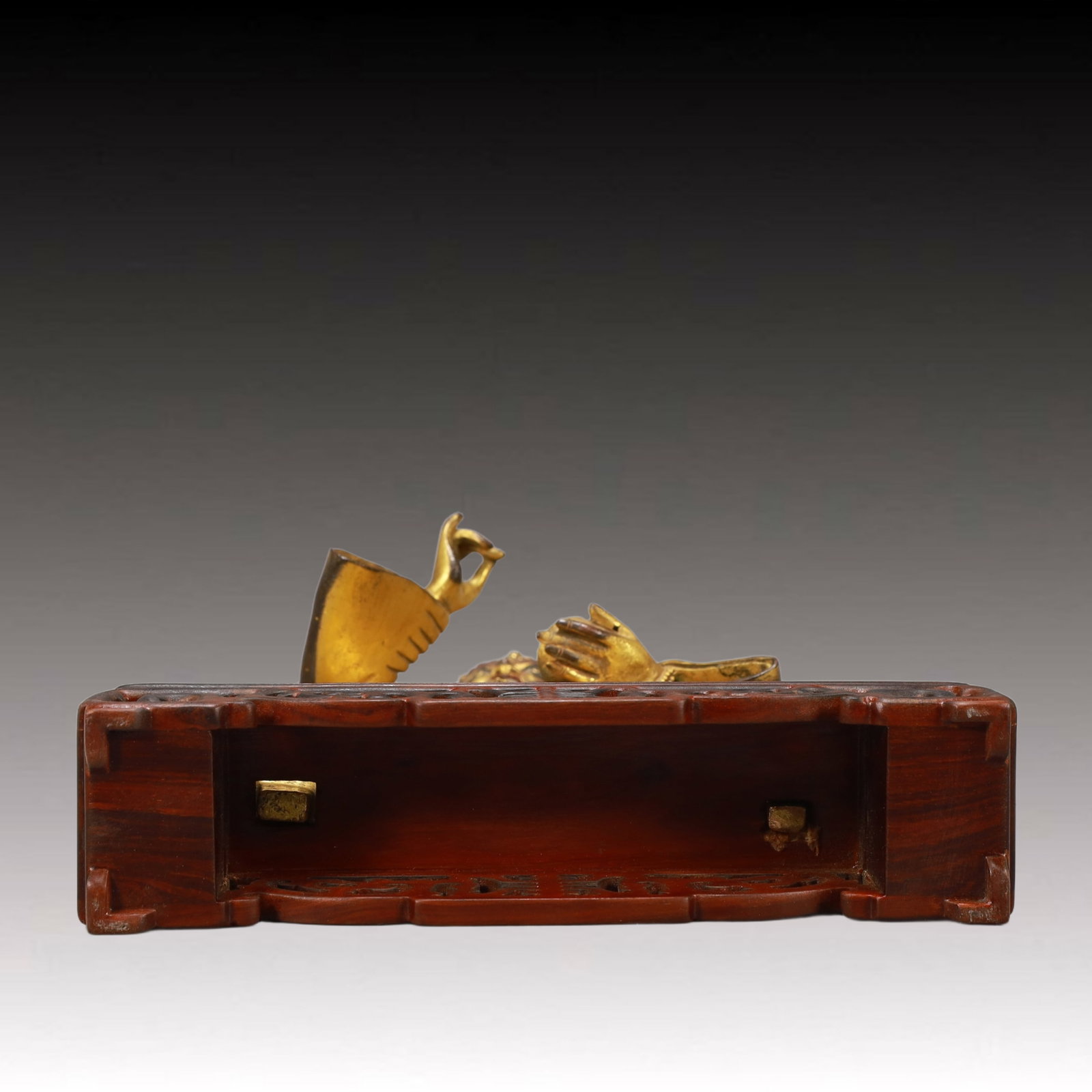 A Solemn Gilt Bronze Statue of Mammon - 9