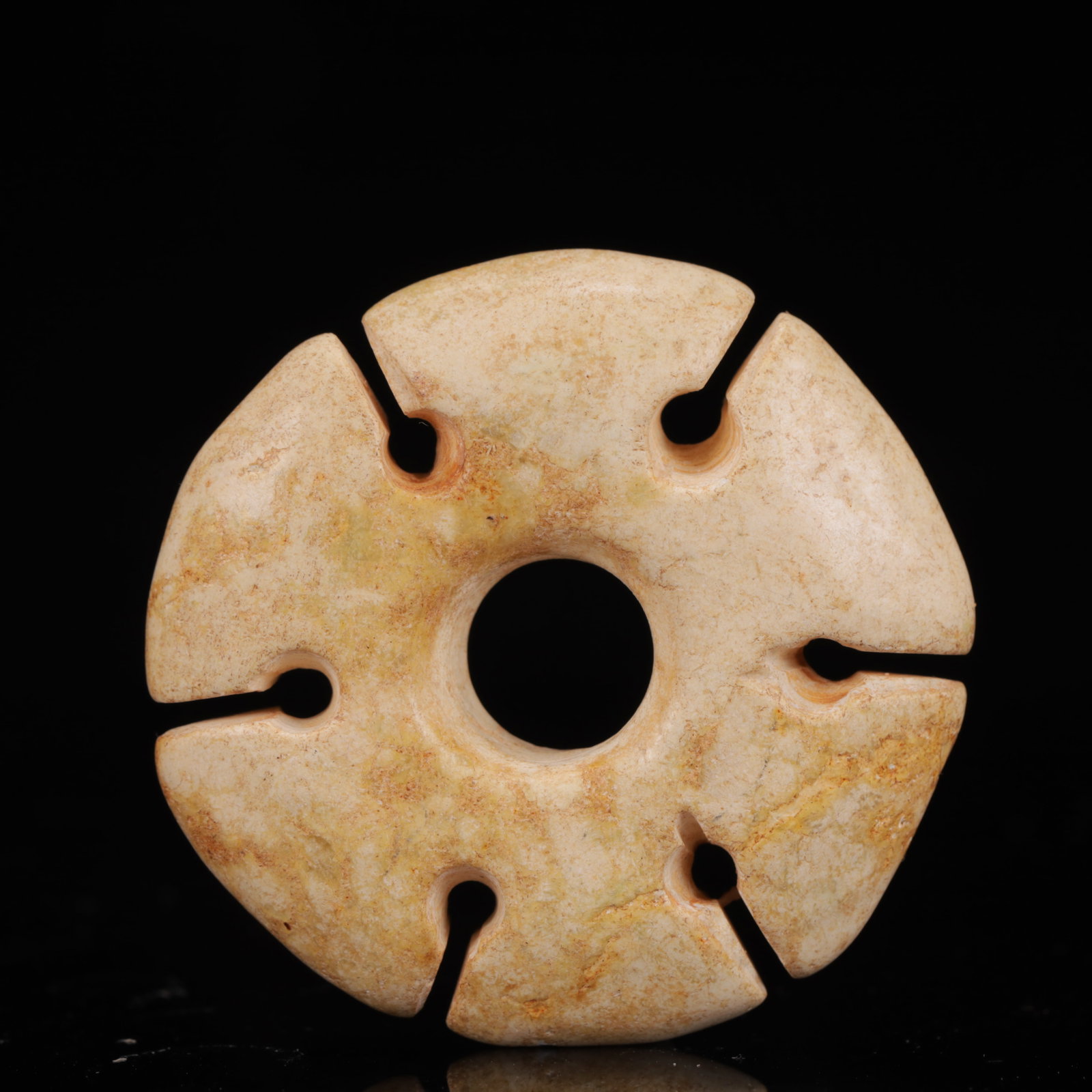 An Archaic Hongshan Culture Yellow Jade Pendant: An Archaic Hongshan Culture Yellow Jade Pendant,Ancient Time,China,Size:2.2inx0.4in,Weight:55g 红山文化黄玉挂件,新石器时期