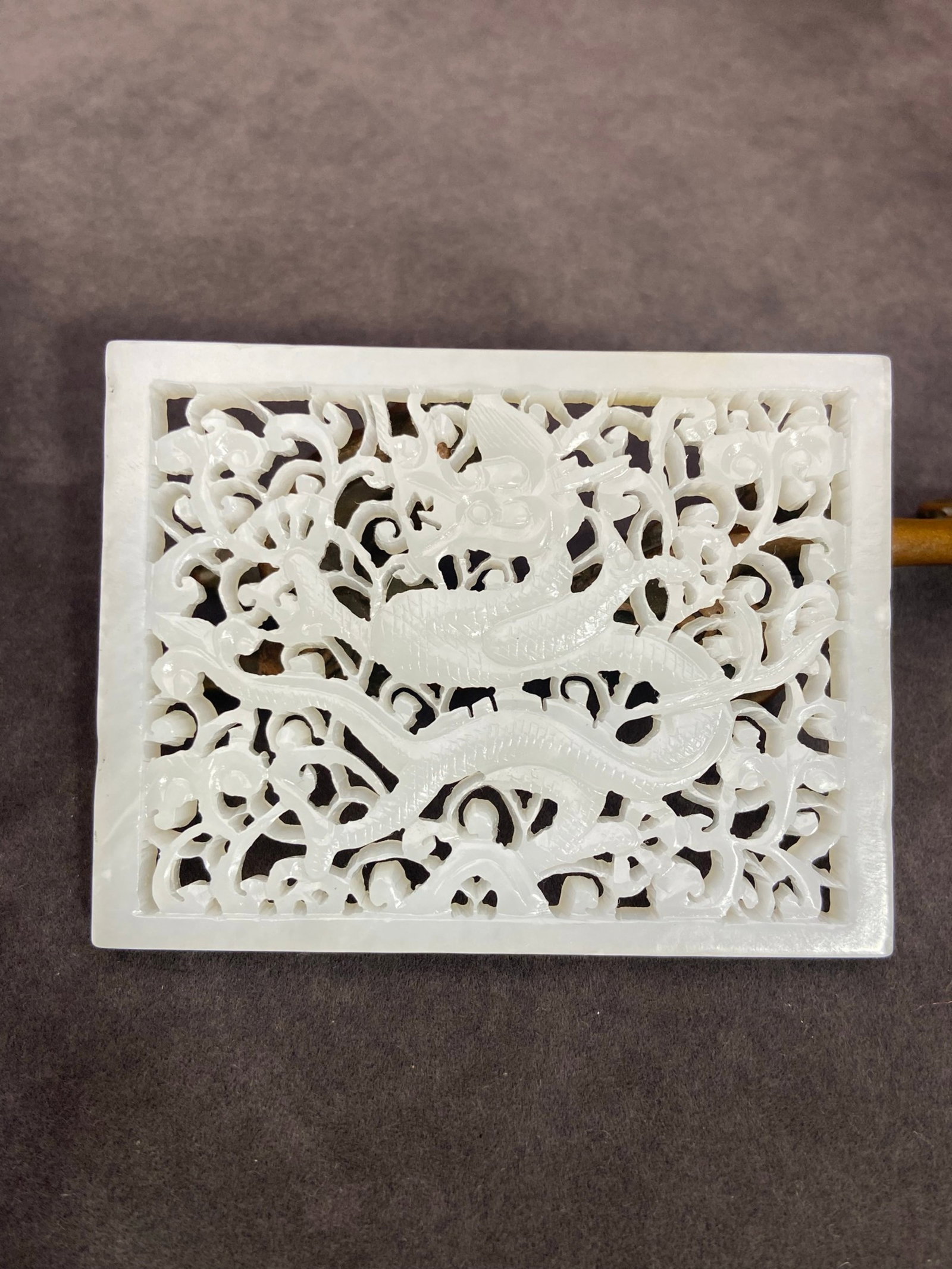 An Exquisite White Jade Hollow Dragon Pattern Pendant (1 of 7)