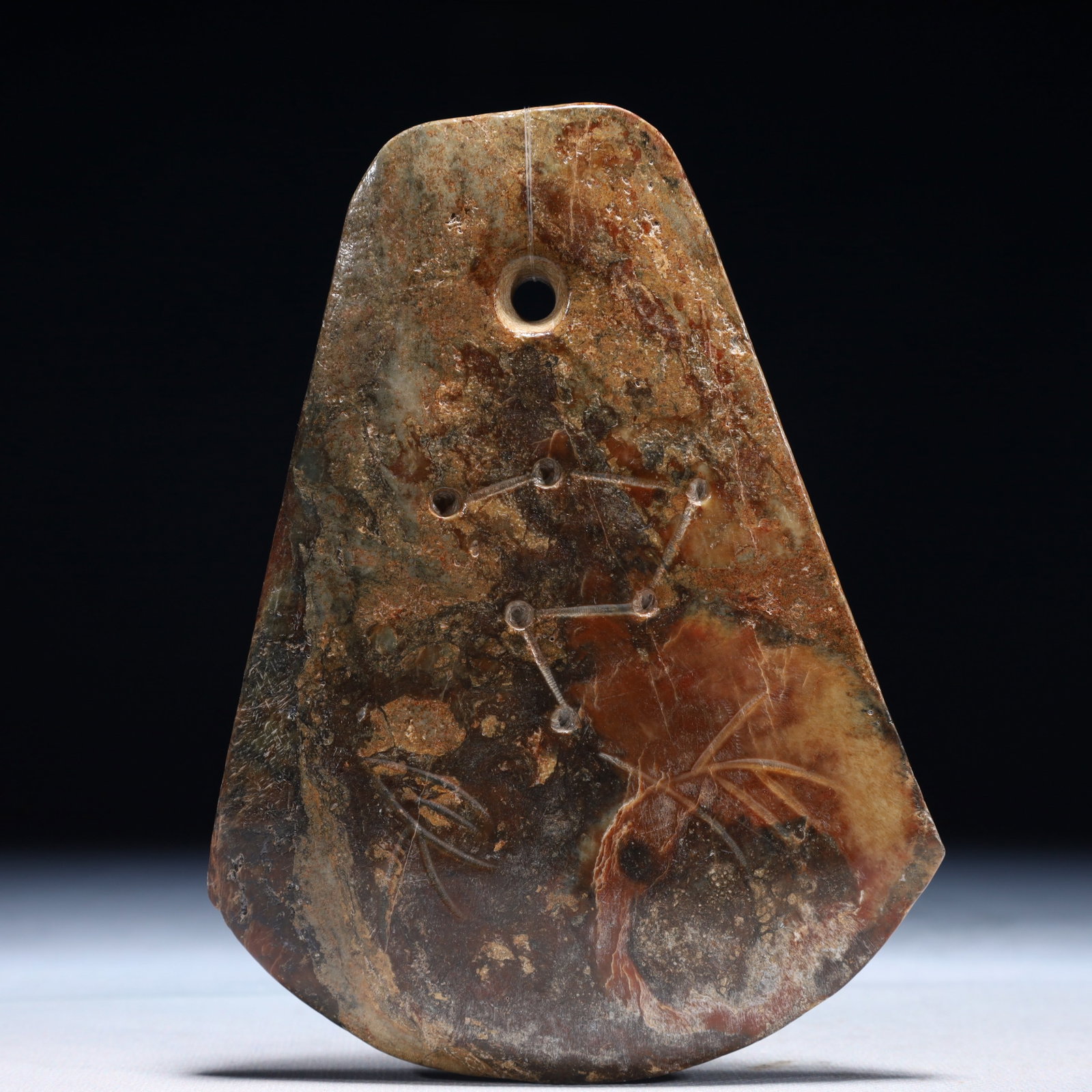 An Archaic Hongshan Culture Yellow Jade Pendant: An Archaic Hongshan Culture Yellow Jade Pendant,Ancient Time,China,Size:4.5inx0.4inx5.9in,Weight:500g 红山文化黄玉挂件,中国新石&