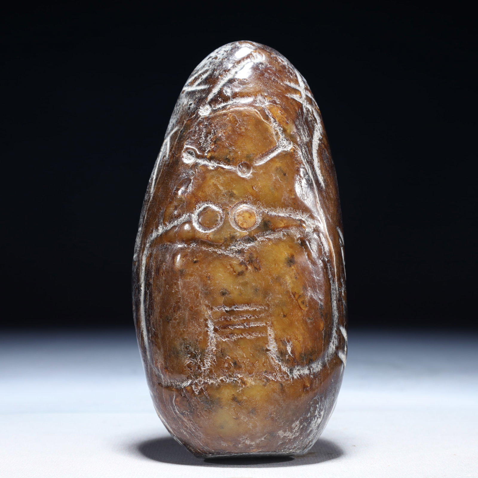 An Archaic Hongshan Culture Yellow Jade Ornament: An Archaic Hongshan Culture Yellow Jade Ornament,Ancient Time,China,Size:3inx1.2inx5.7in,Weight:850g 红山文化黄玉摆件,中国新石&#