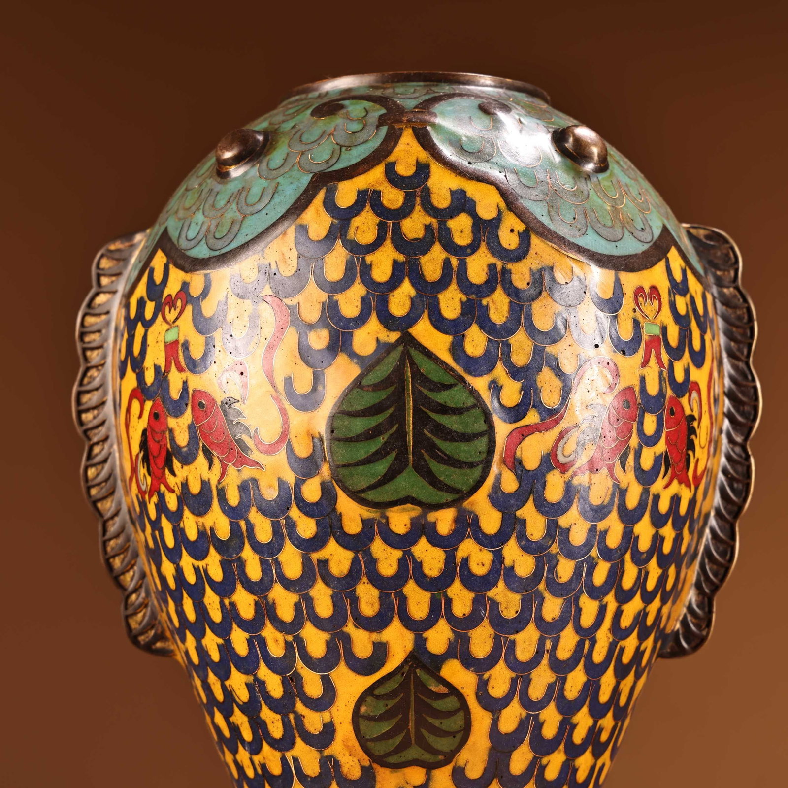 An Exquisite Cloisonne Fish Pattern Vase,With Base - 5
