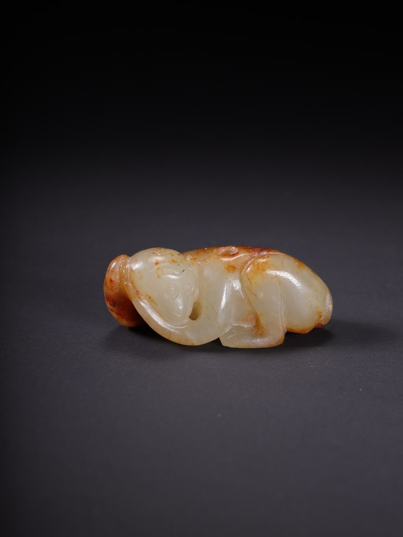 An Exquisite White Jade Monkey Pendant (1 of 9)