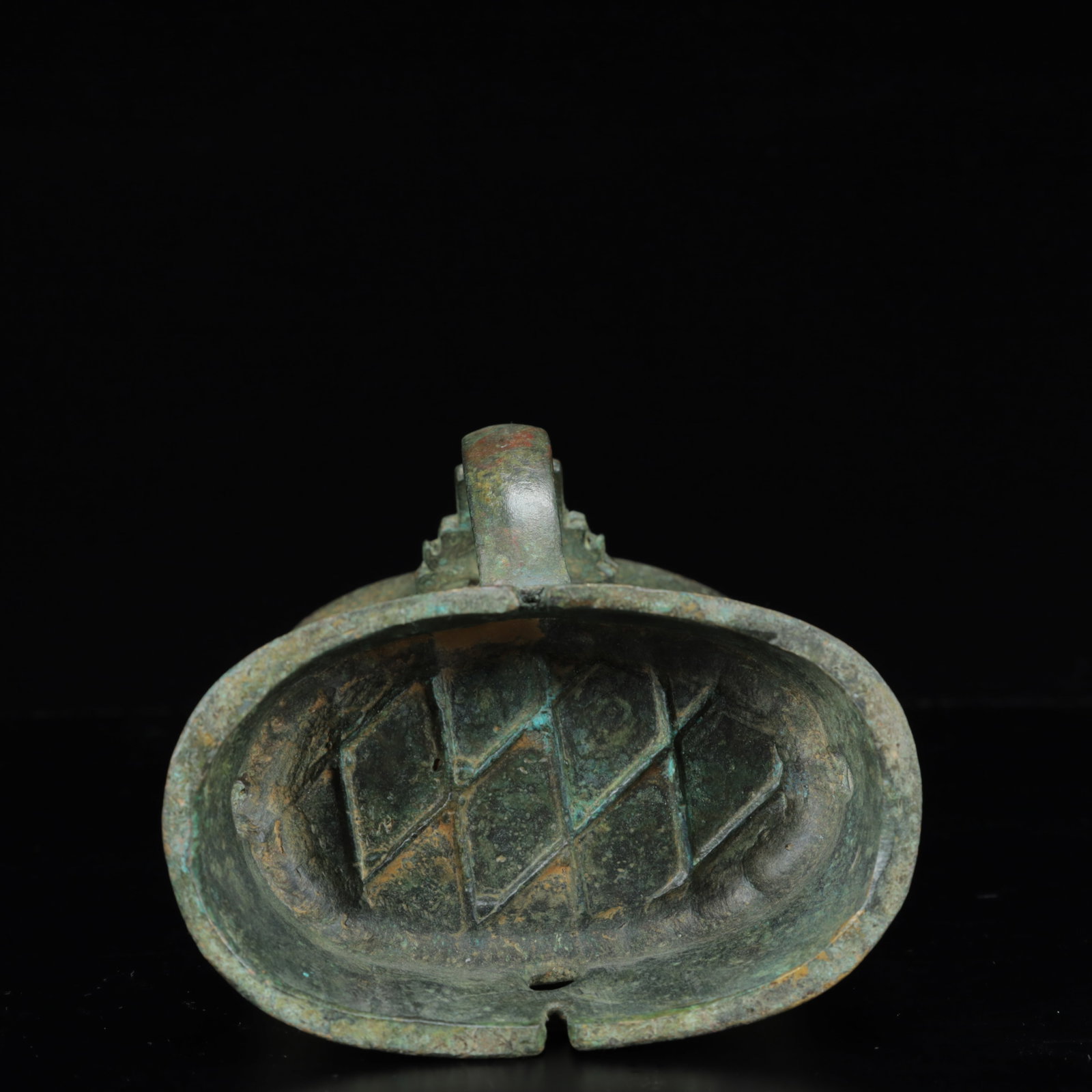 An Archaic Bronze Beast-Face Pattern Libation Cup - 14