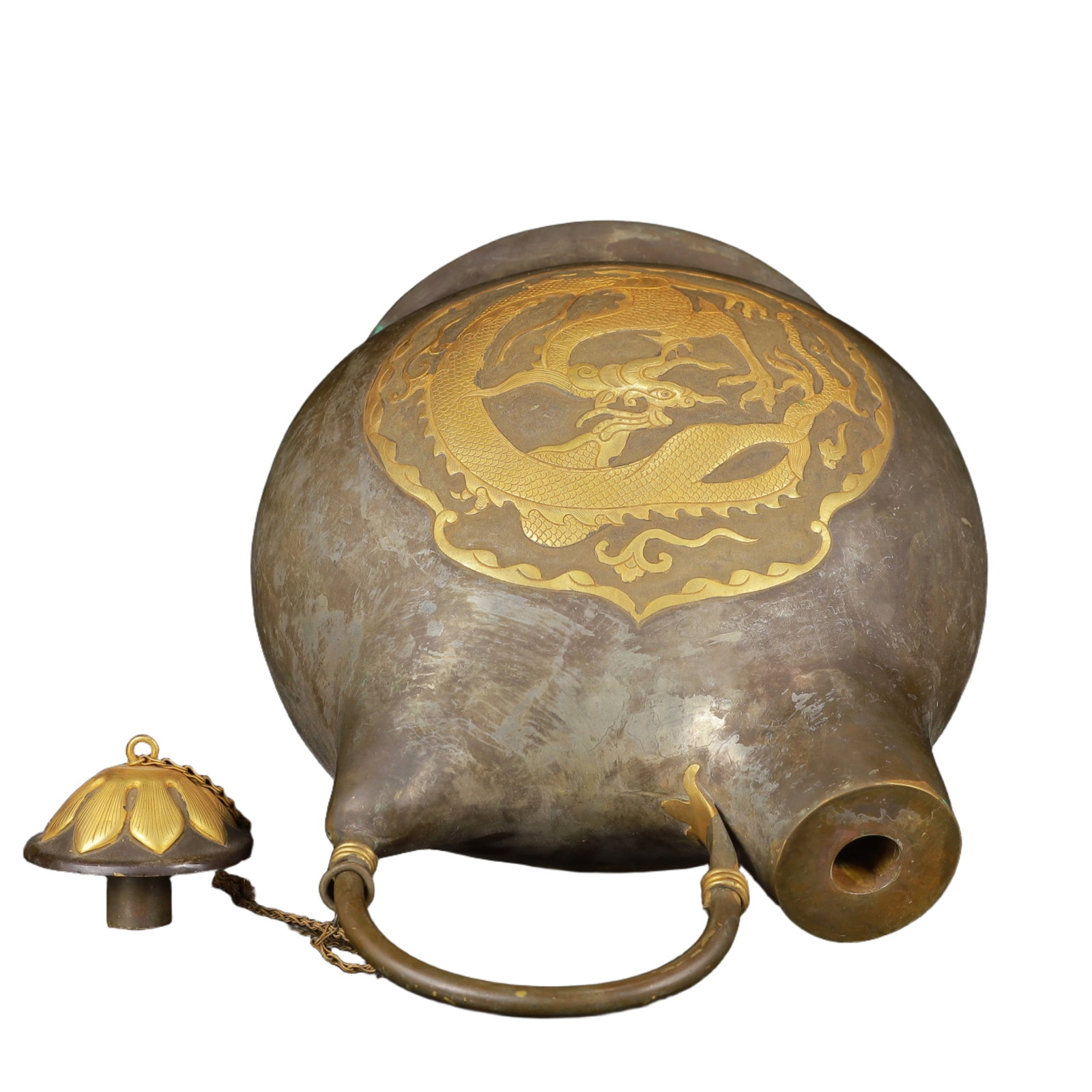 An Exquisite Gilt Silver Dragon Pattern Ewer - 11