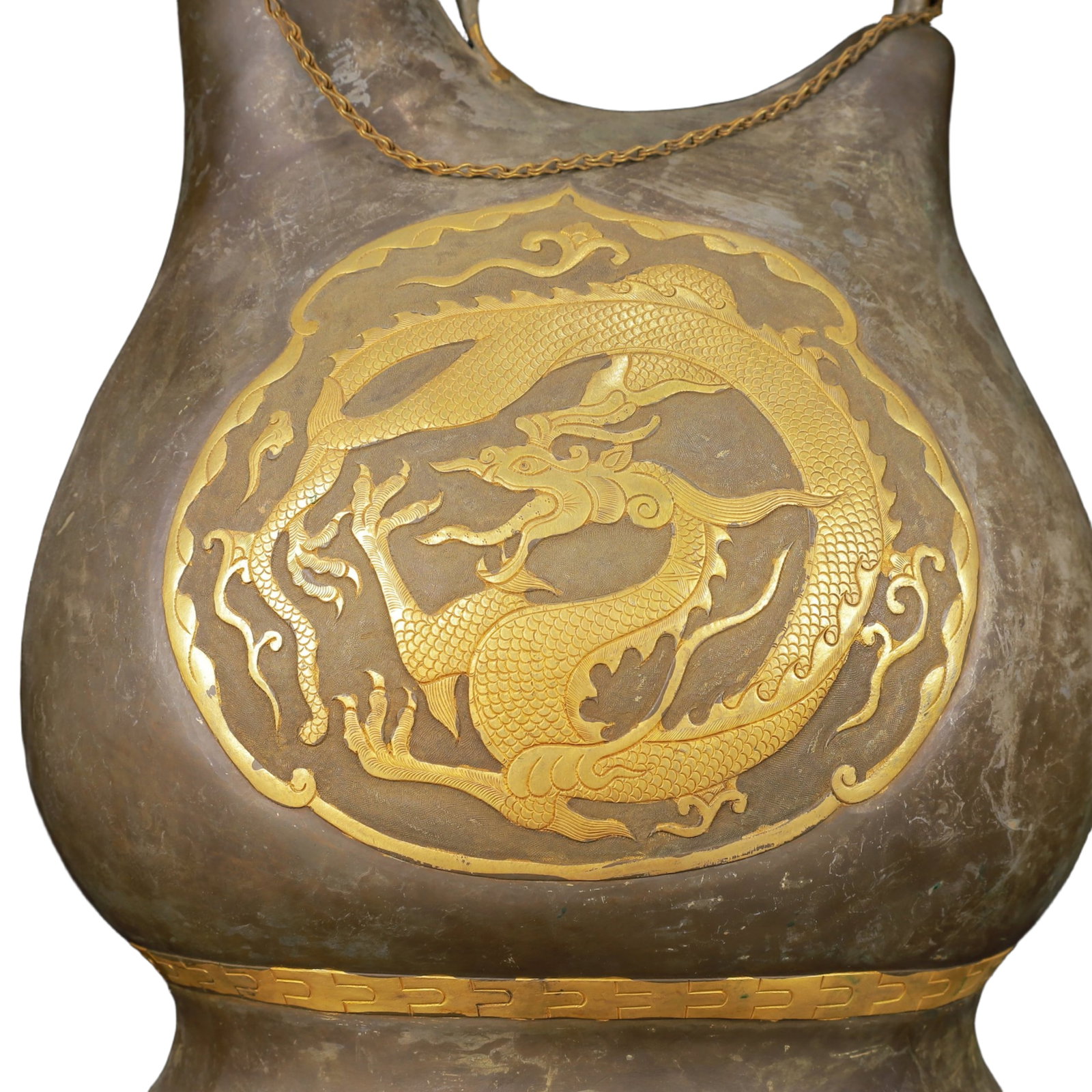 An Exquisite Gilt Silver Dragon Pattern Ewer - 8