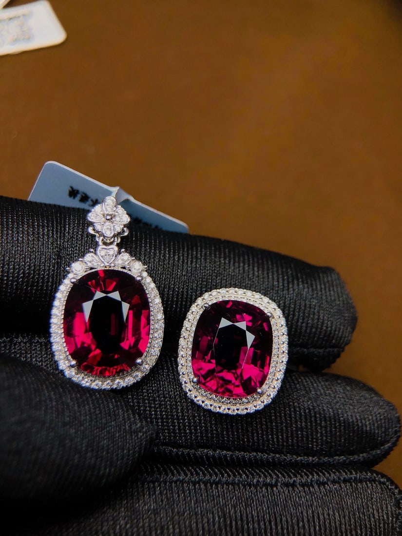 8.86Ctw Natural Tourmaline Ring&7.82Ctw Natural Tourmaline Necklace (1 of 7)