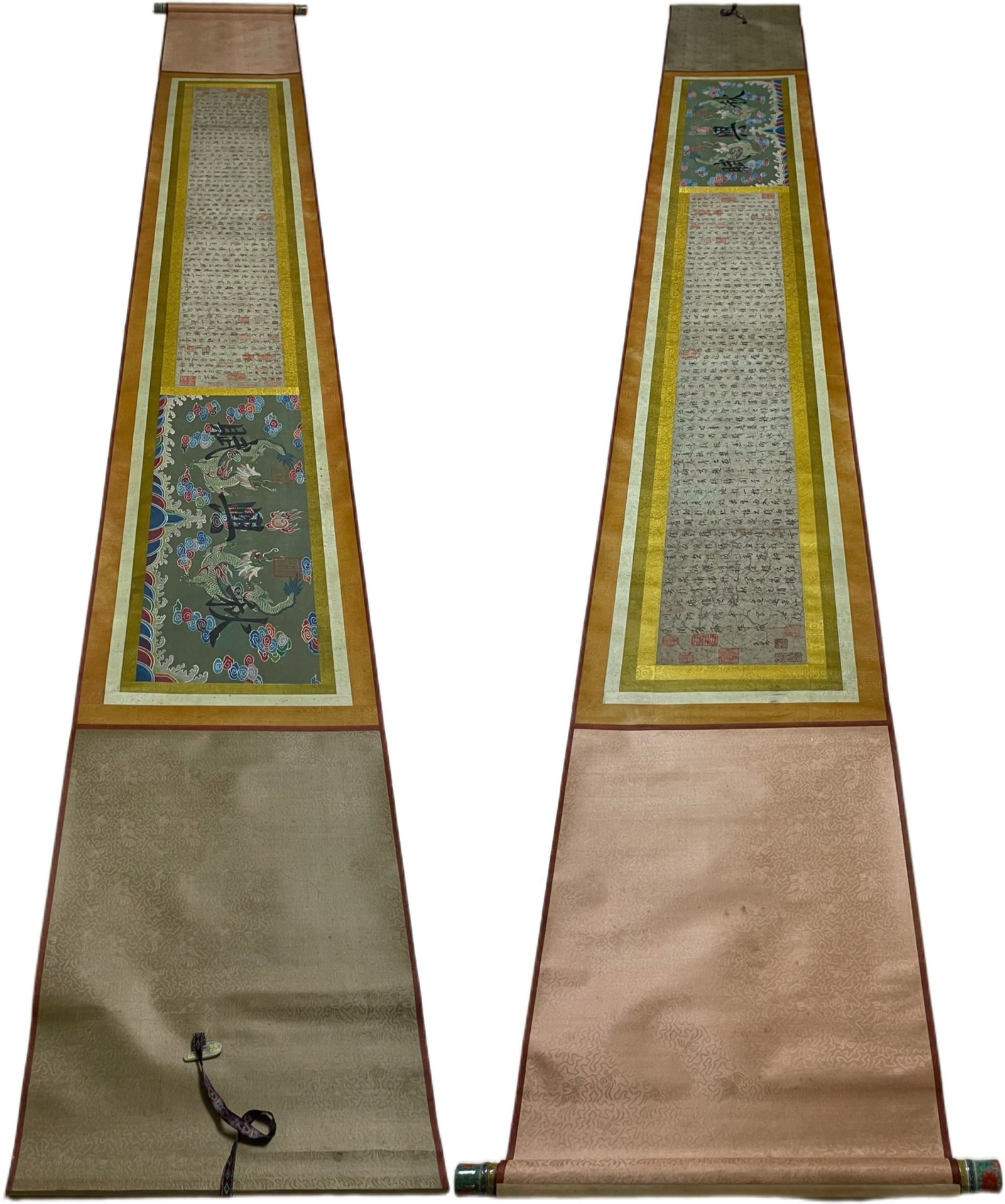 A Chinese Hand Scroll Ink Calligraphy on Paper: A Chinese Hand Scroll Ink Calligraphy on Paper,Zhao Mengfu,Size:(entirety)153.5inx10.8in,(Without frame)94.5inx9.4in 一幅中国水墨书法手卷,&#